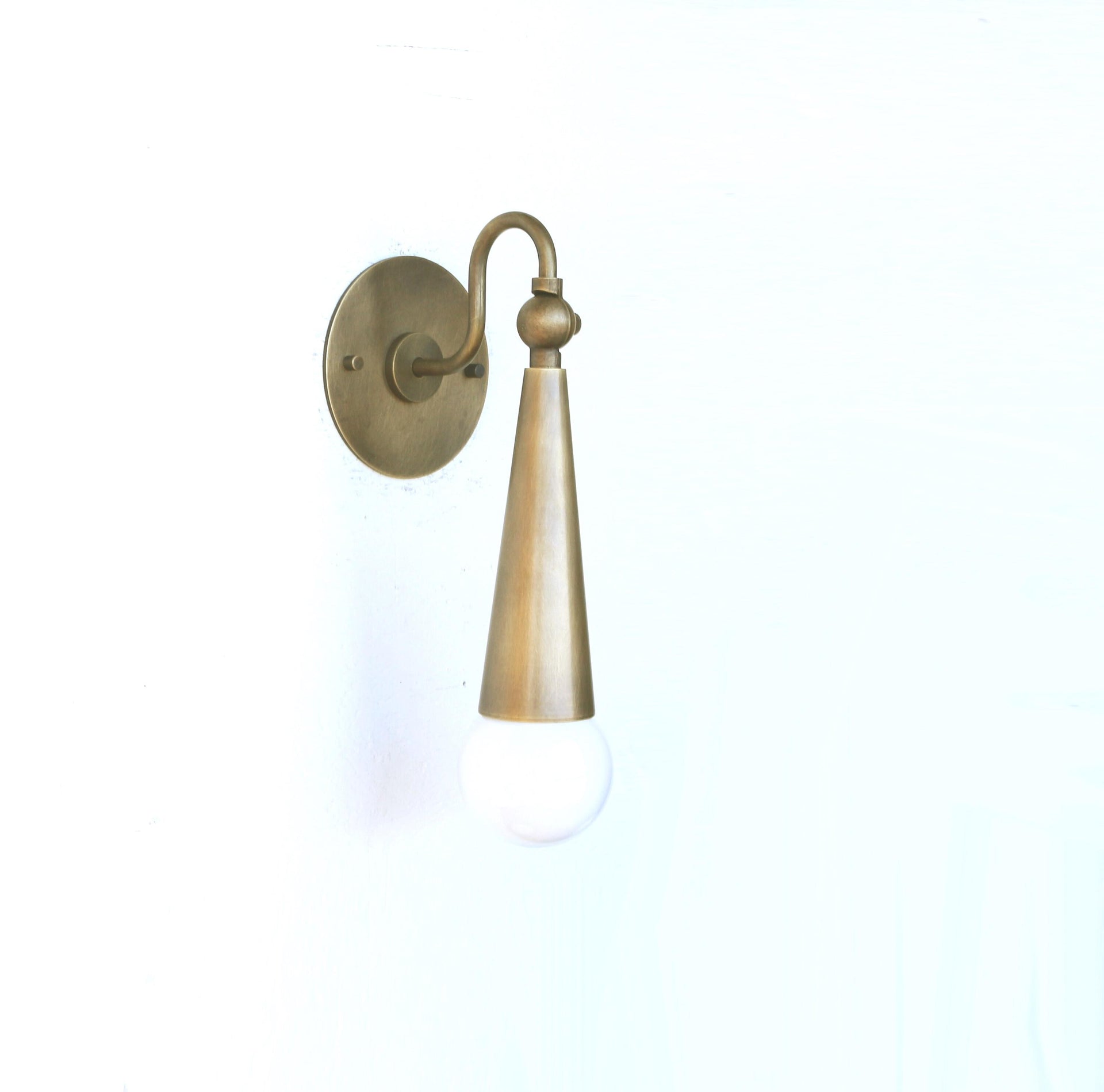 Aged Brass  Wall Sconce light - Casting Brass Wall Sconce Light- Minimal Sconce Light, UL Listed, No. 0389