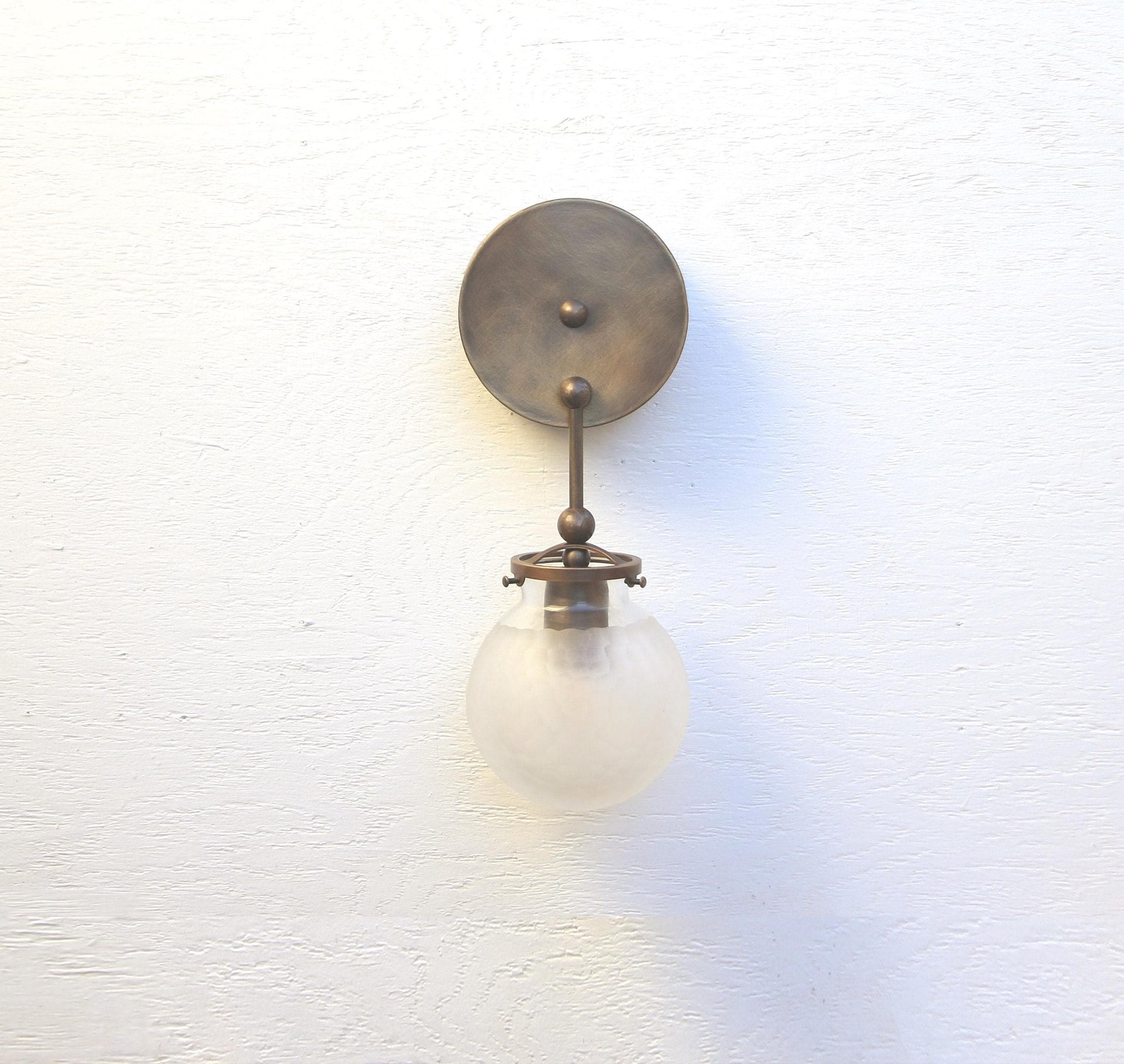Aged Brass  Wall Sconce light - Brass Wall Sconce Light, 6'' shade UL Listed, No.0169