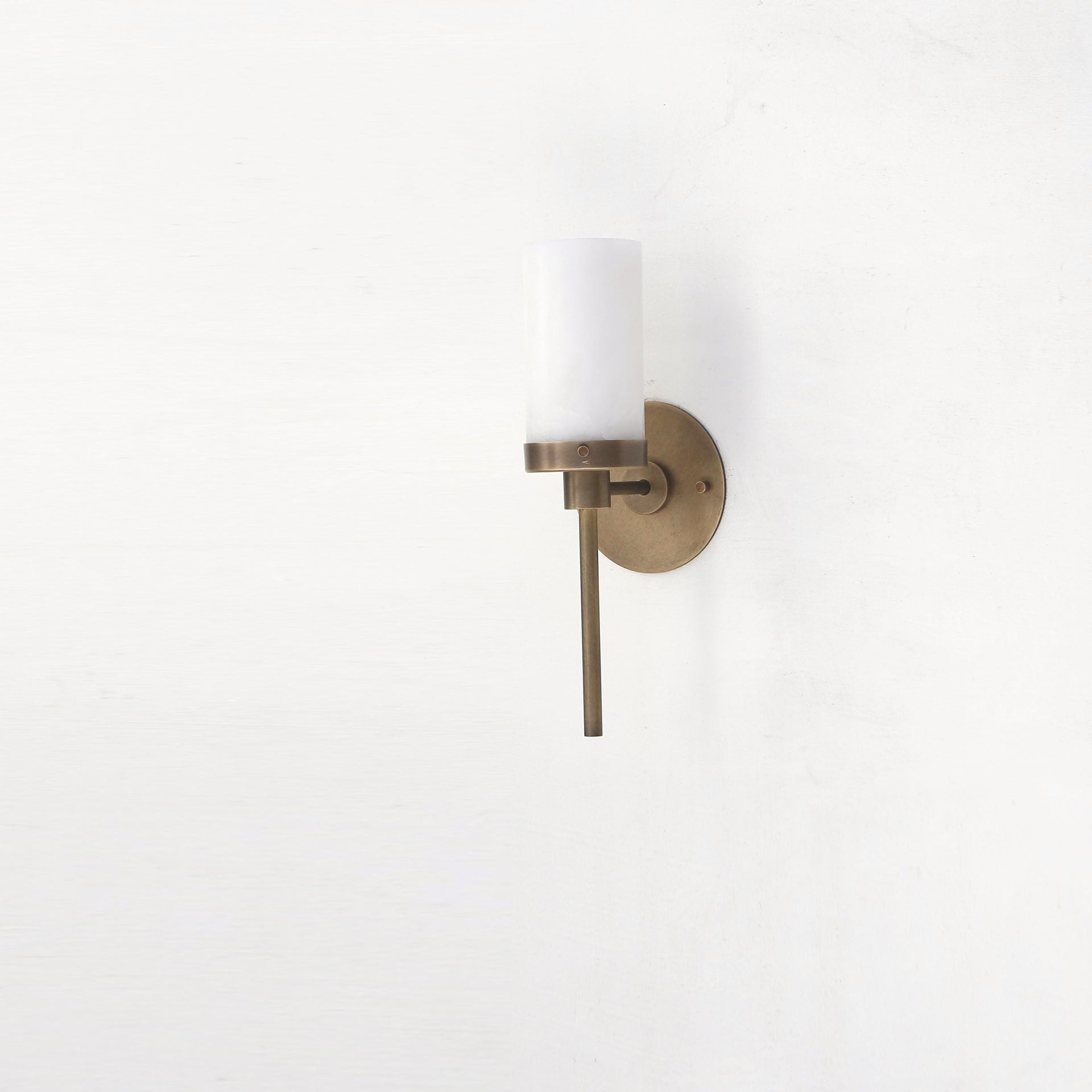 Brass  Wall Sconce light - Brass Wall Sconce Light- Brass Wall Sconce with Alabaster Shade, UL Listed, No.0408