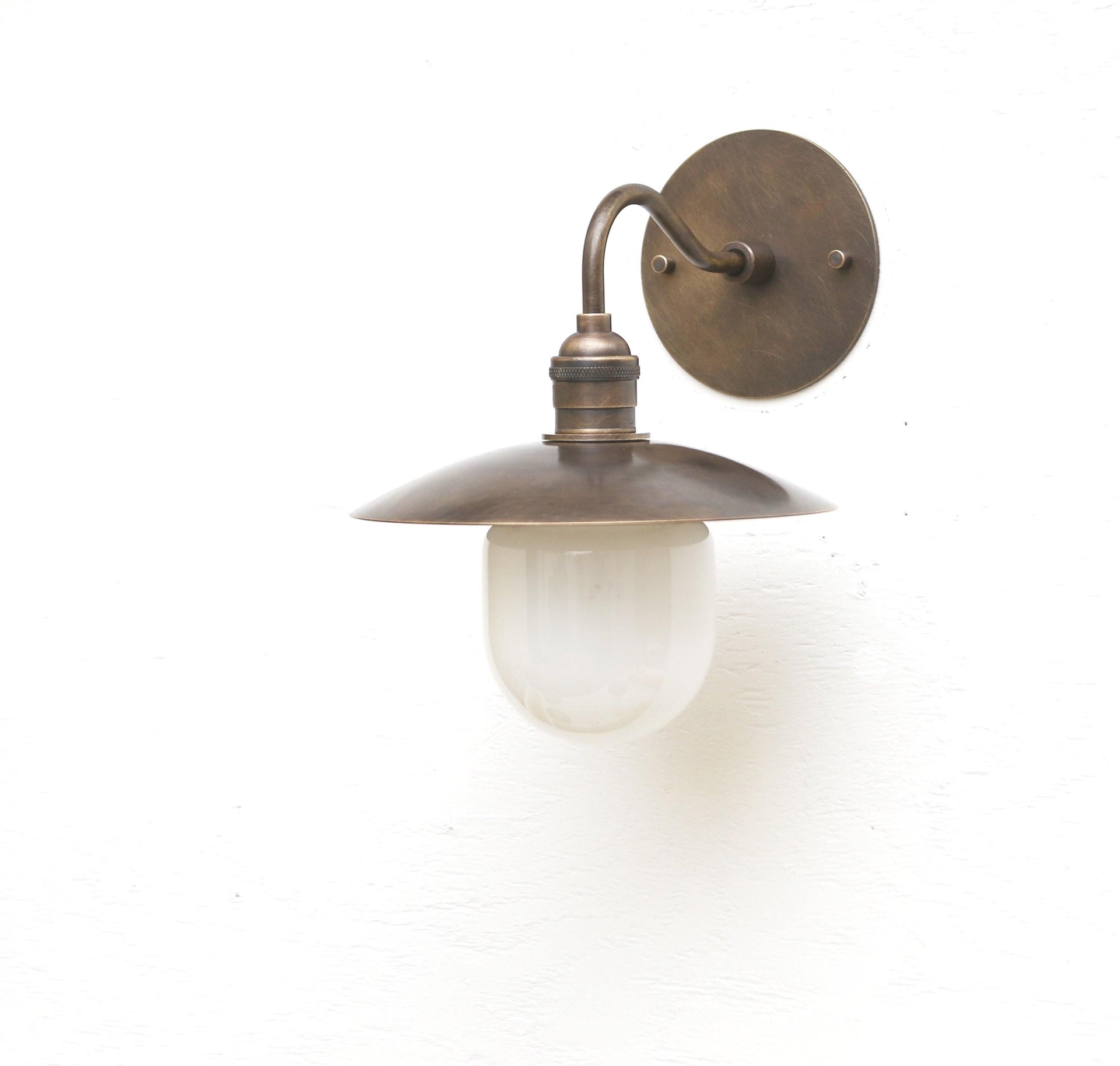 Solid Brass Wall Sconce  light with brass shade-Wall  Sconce Light with 8" brass shade-UL Listed-  No.LM1-W No.0045