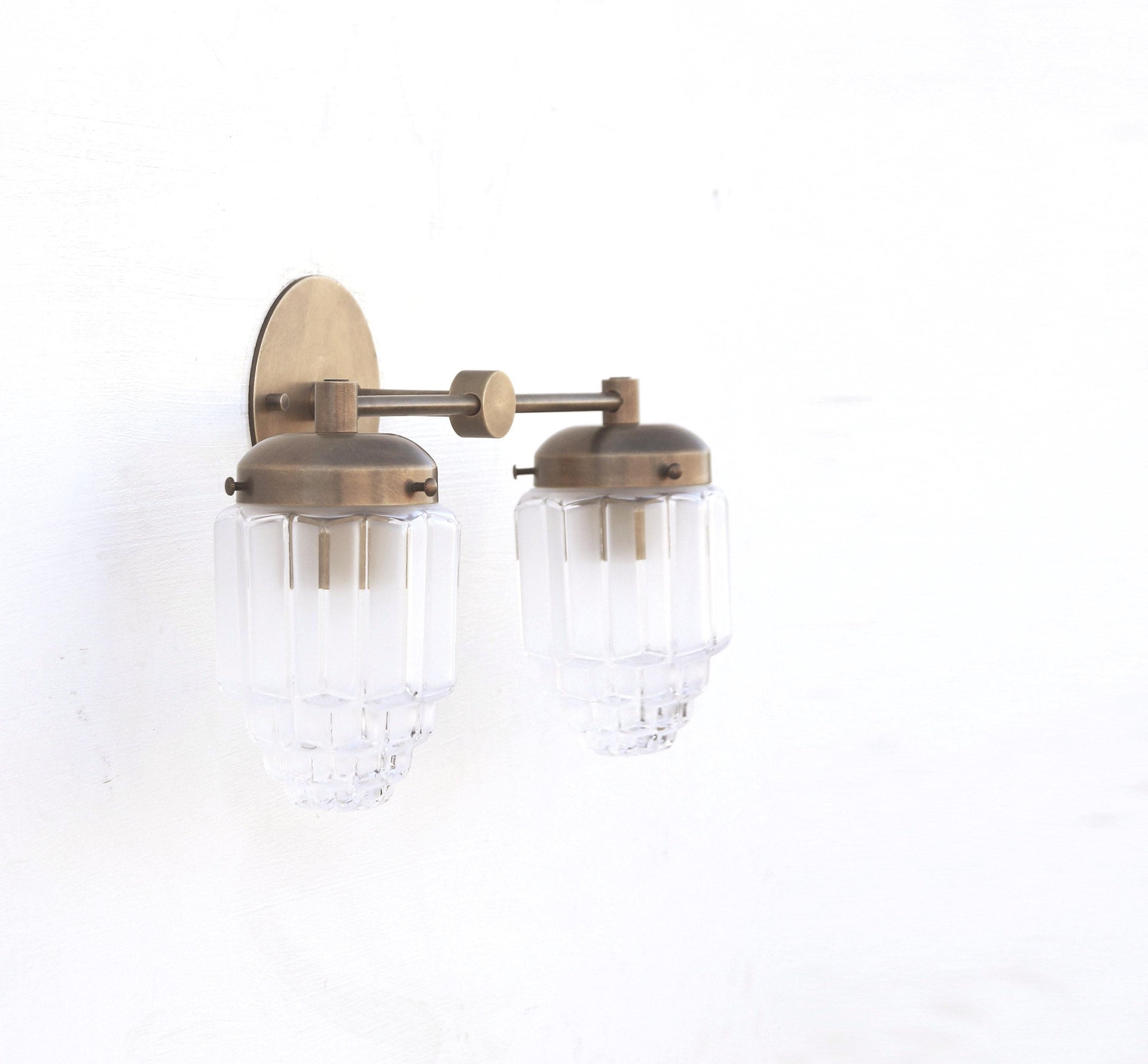 Bathroom Vanity, Vanity Fixture, Mid Century Brass Wall Sconce  light, UL Listed, No.0388