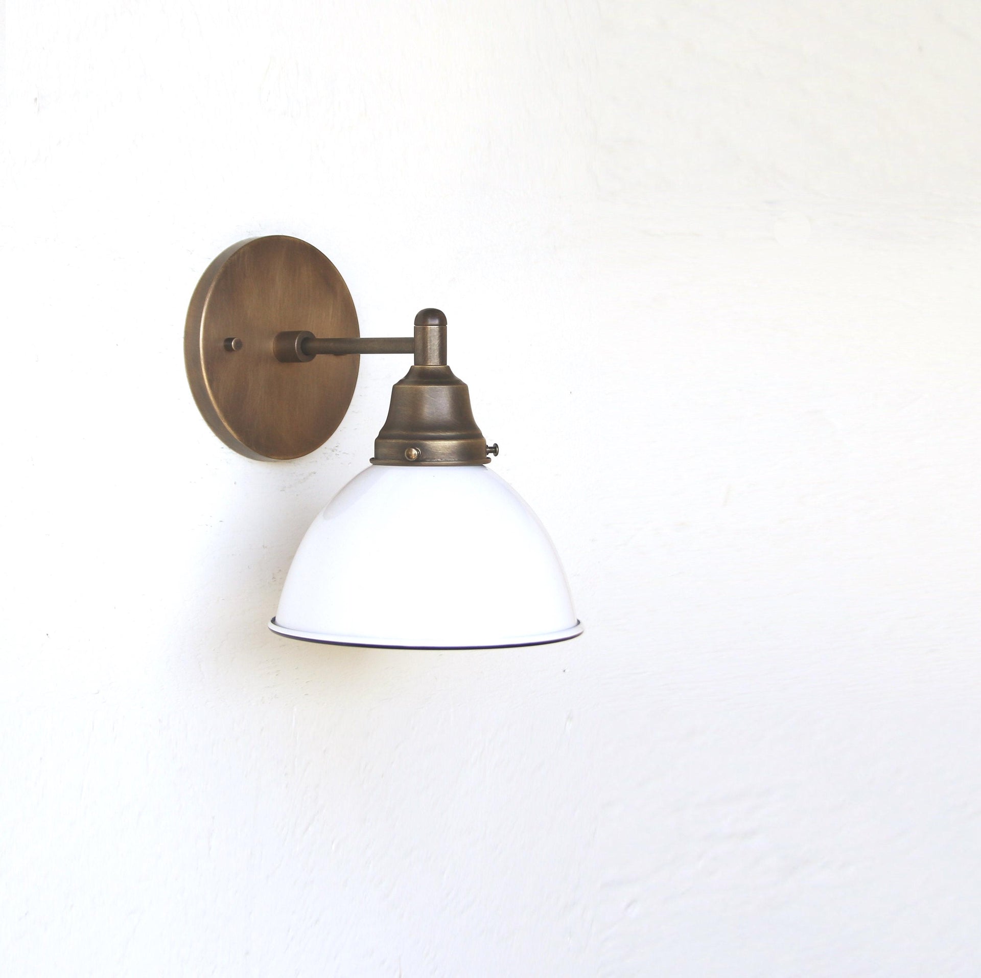 Brass Wall Sconce- Brass  light with  shade- Minimal Sconce Light, UL Listed, No.0383