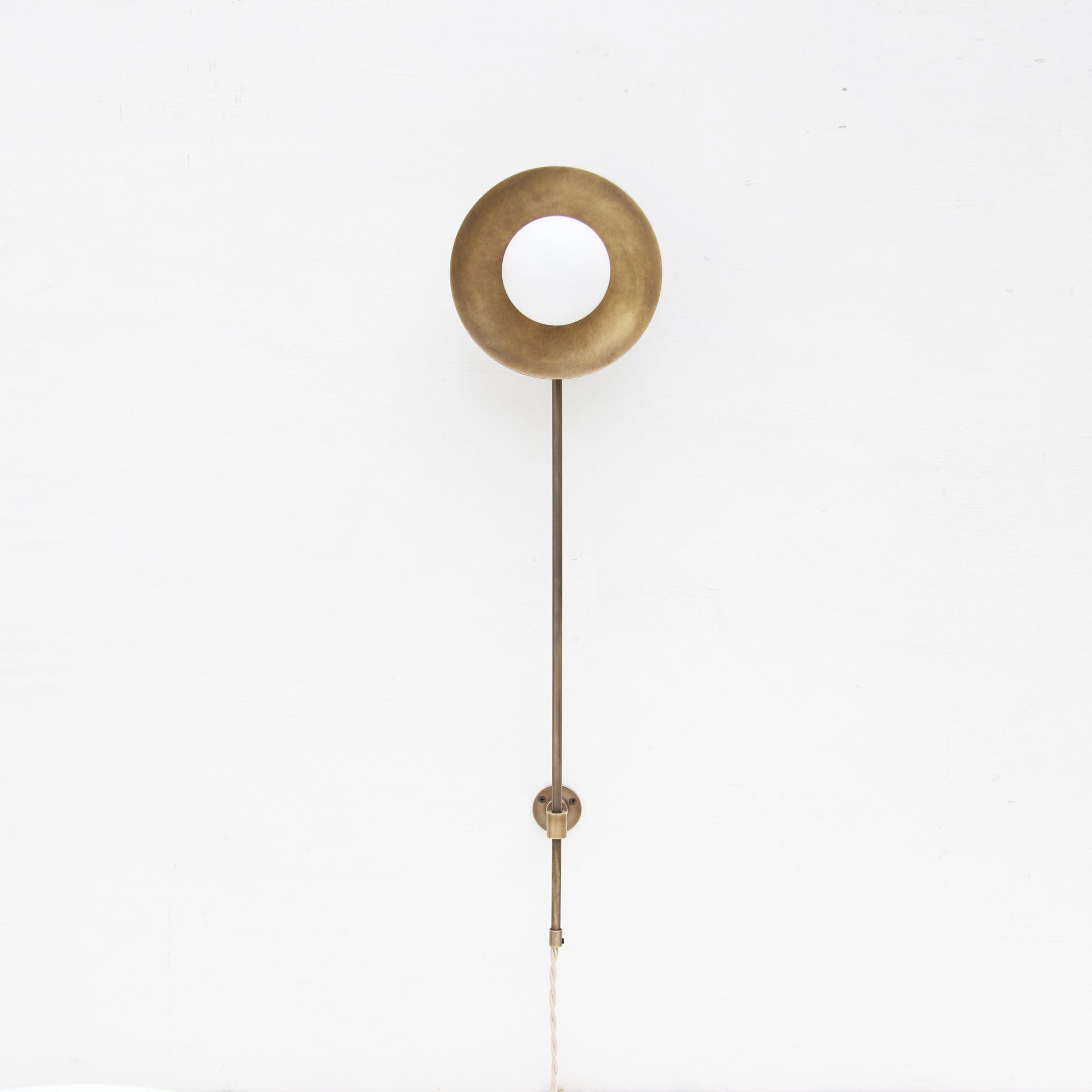 Plug-in Brass Wall Sconce light, Modern brass light, Wall sconce light, Minimal Sconce Light,G-9, UL Listed No.0814