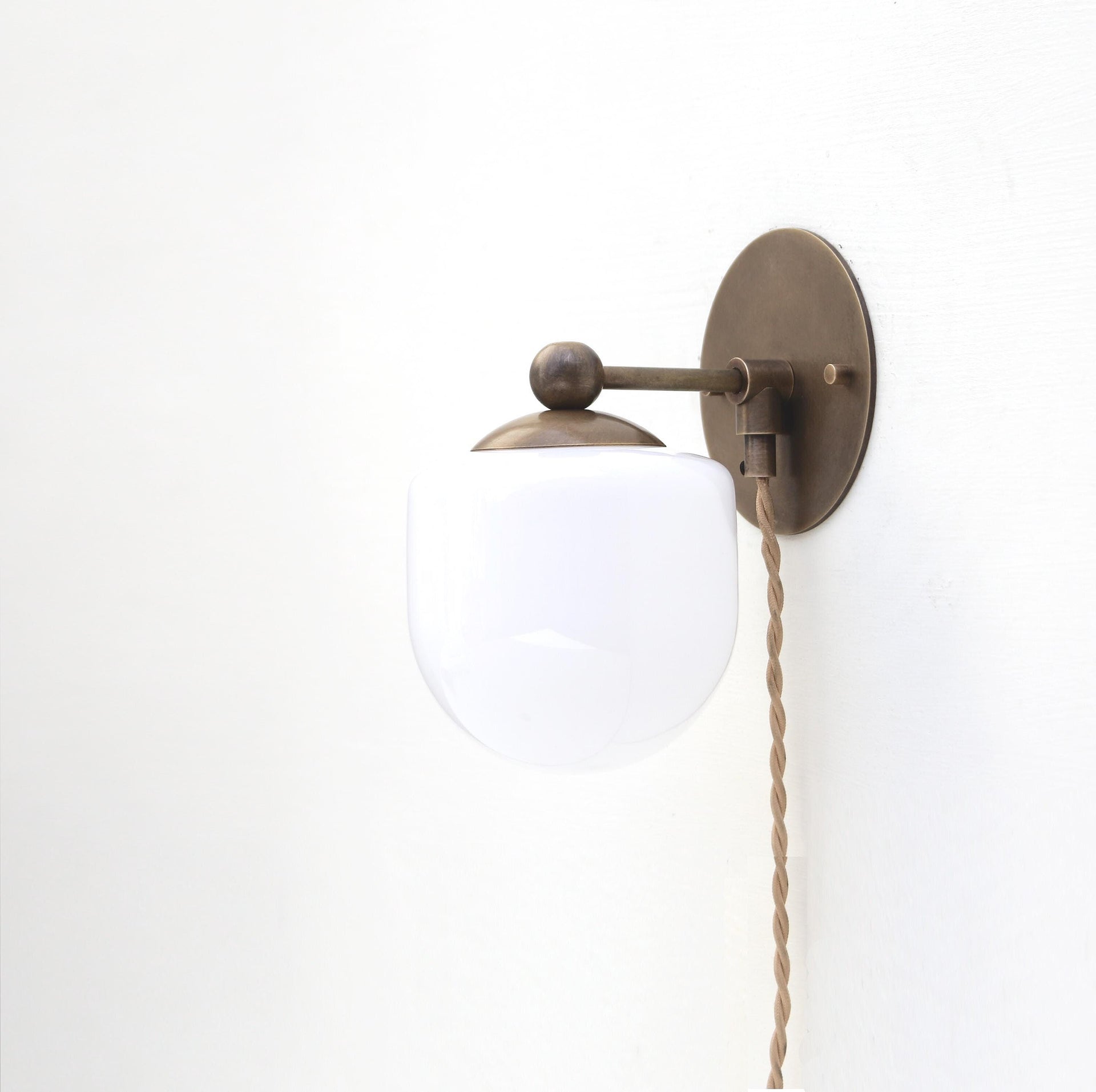 Plug-in Brass Wall Sconce light, Modern brass light, Wall sconce light, Minimal Sconce Light UL Listed, No.0877