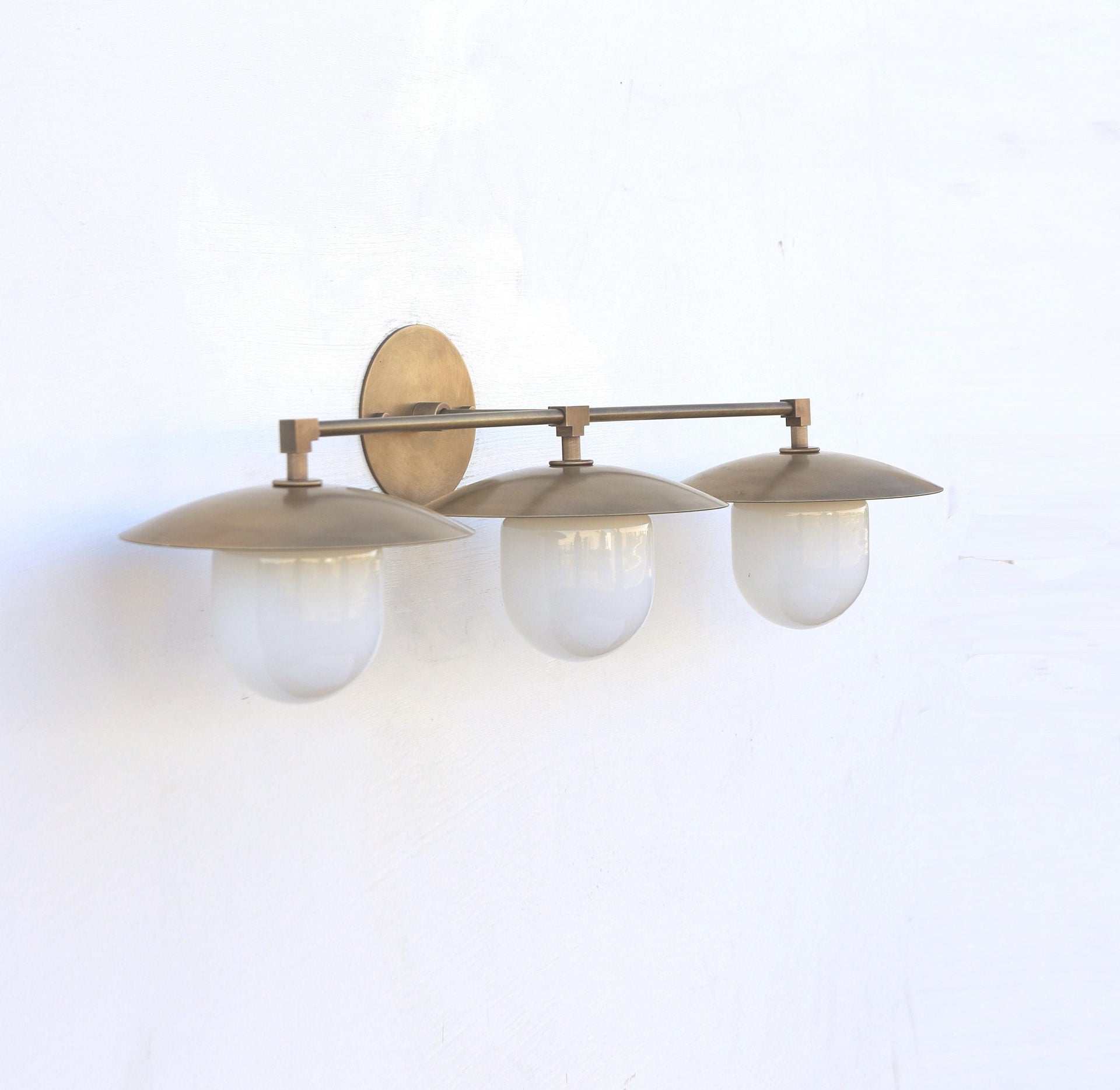 Solid Brass Wall Sconce light with brass shade-Minimal Sconce Light - UL Listed, LM2 No.0368