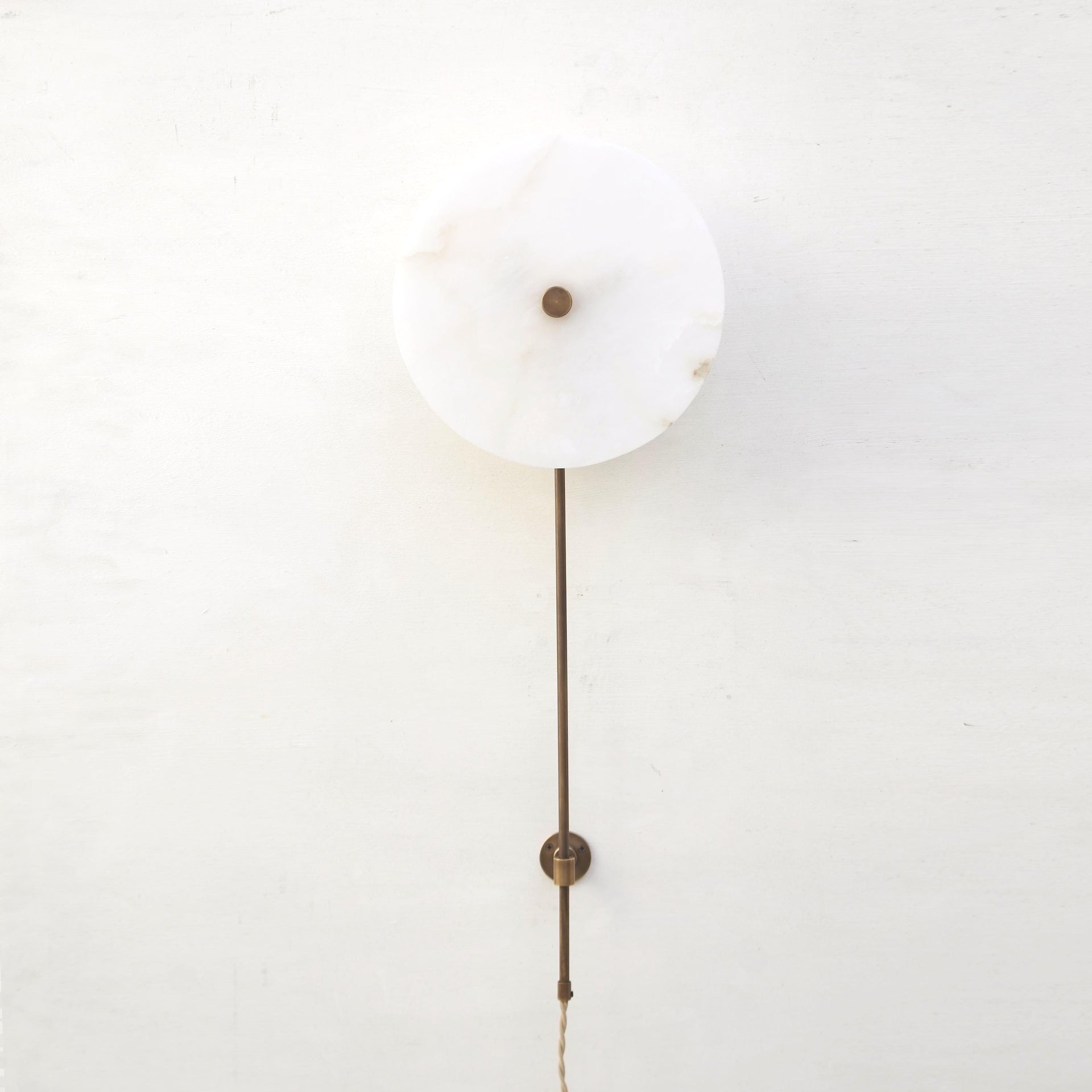 Plug-in Alabaster Wall Sconce, Brass Wall Sconce light, Brass Wall Sconce Light, UL listed No.0156