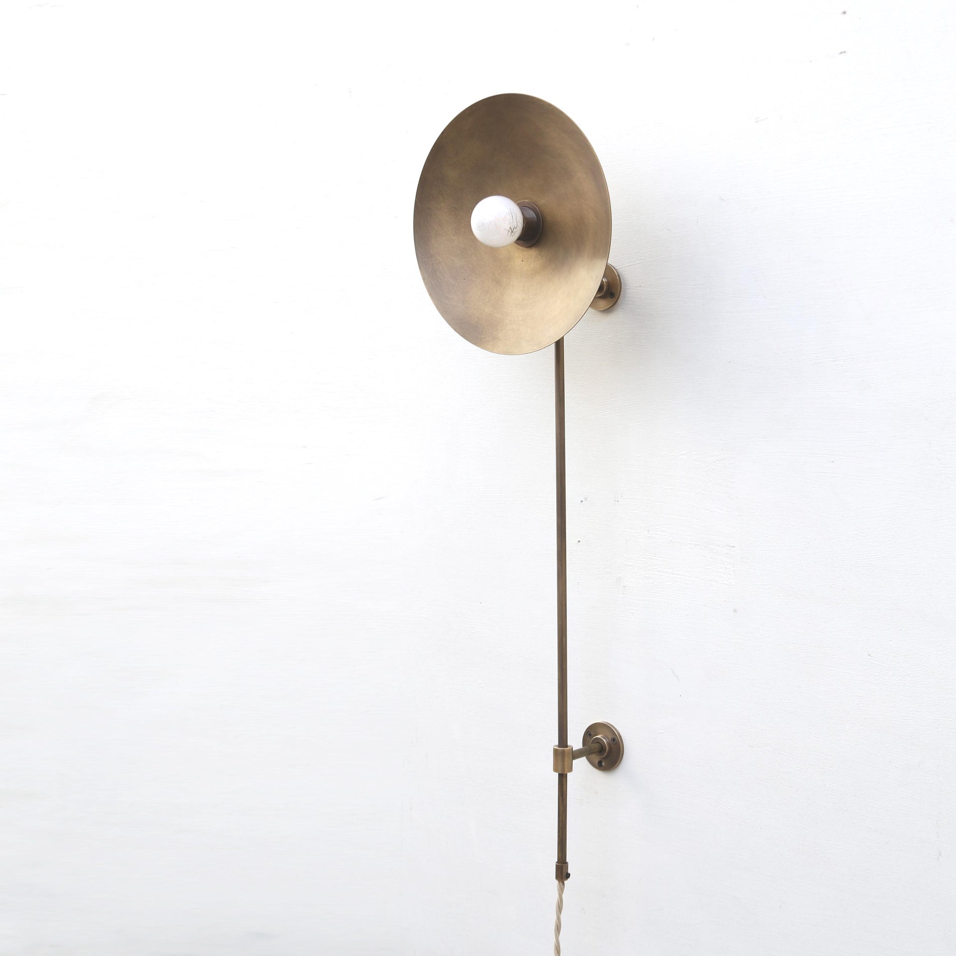 Plug-in Wall Sconce, Brass Wall Sconce light, Brass Wall Sconce Light  E-26, No.0495