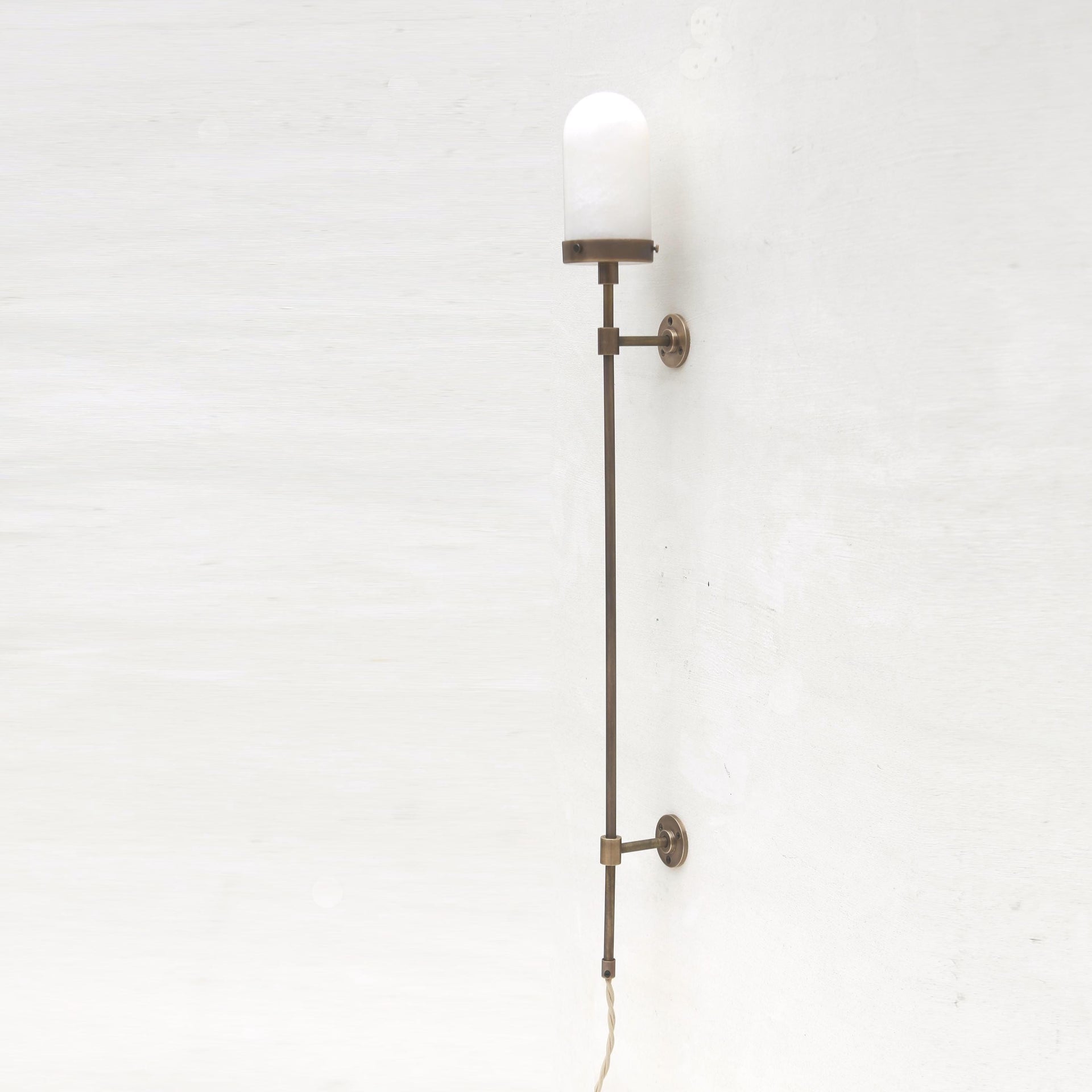 Plug-in Alabaster Wall Sconce, Brass Wall Sconce light, Brass Wall Sconce Light No.0159