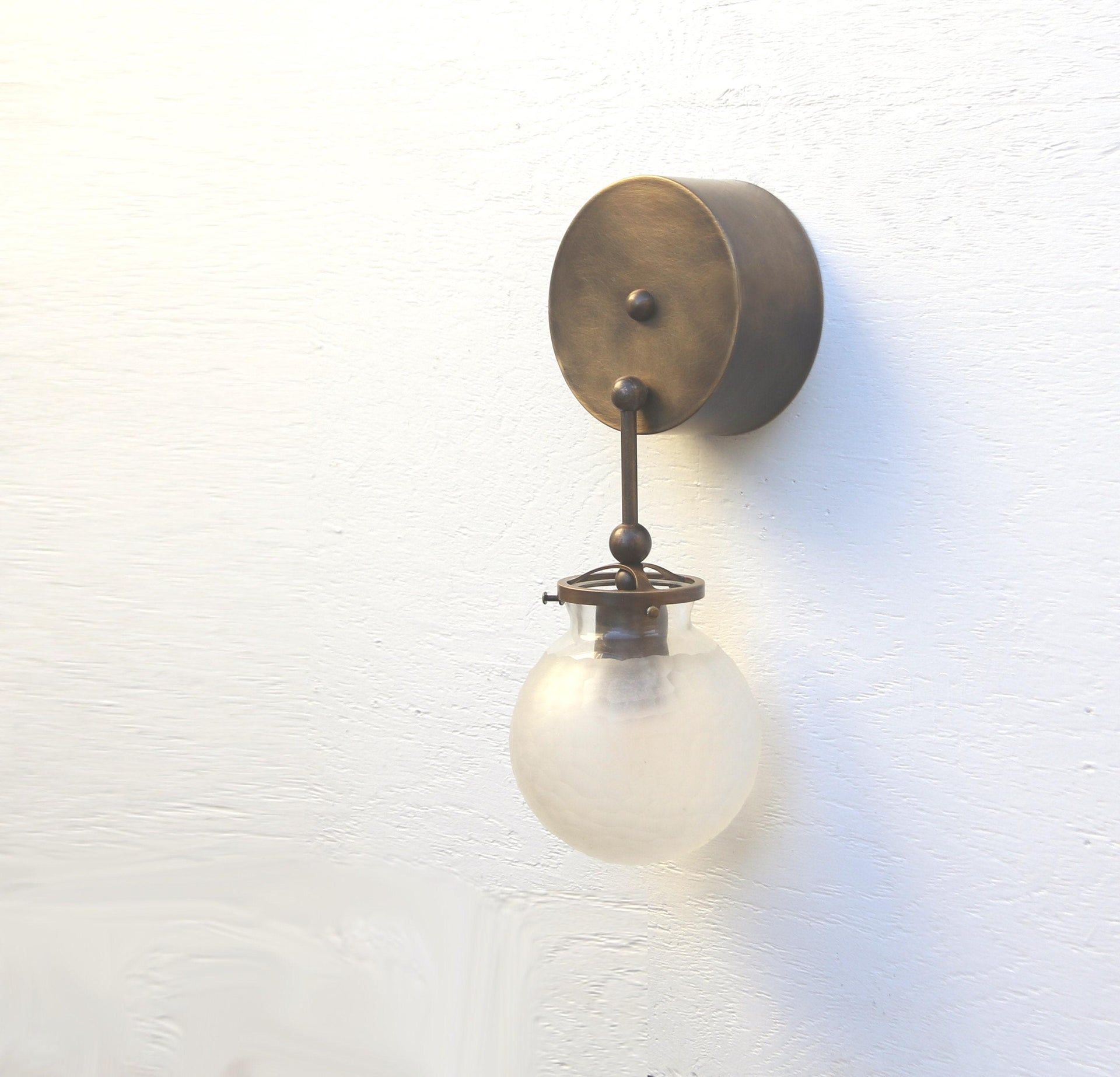 Aged Brass  Wall Sconce light - Brass Wall Sconce Light, 6'' shade UL Listed, No.0169