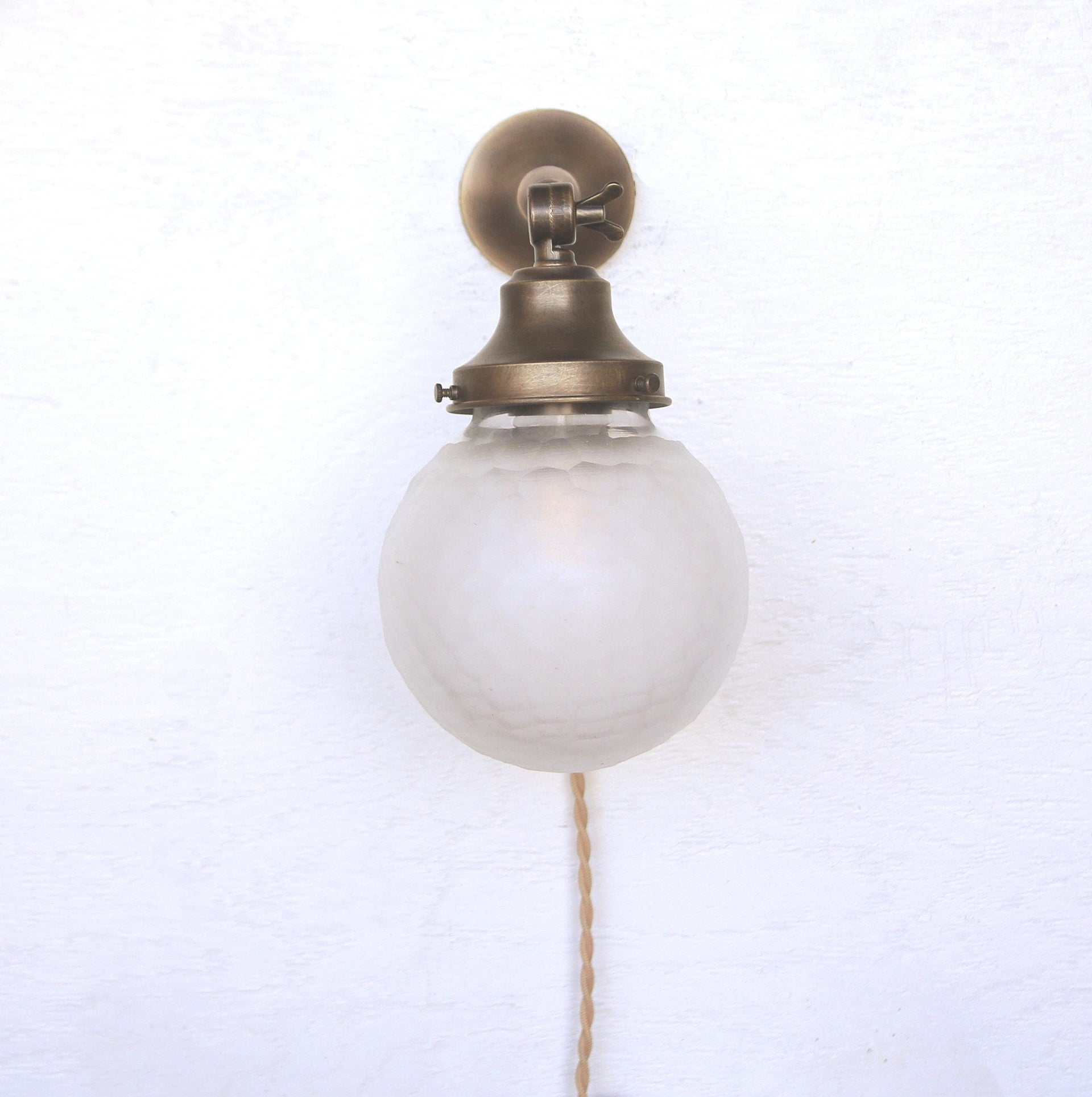Pug-in Brass Wall Sconce  light, Modern brass light,  Aged  brass finish wall sconce light, Minimal Sconce Light, No.0178