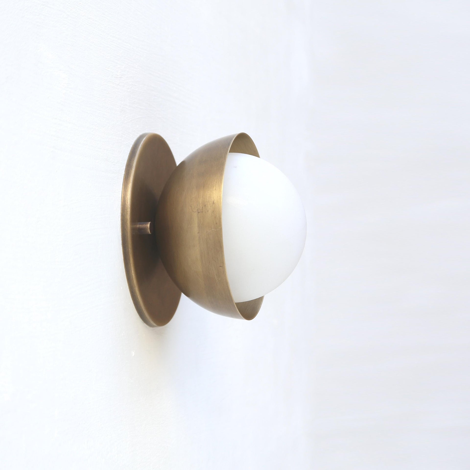 Wall Sconce Flush mount Ceiling Light, Mid Century Brass Wall Sconce Ceiling Light with mini- shade, UL Listed, PPQ4 No.0496