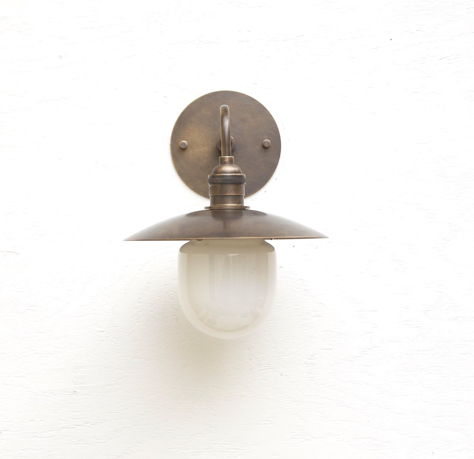 Solid Brass Wall Sconce  light with brass shade-Wall  Sconce Light with 8" brass shade-UL Listed-  No.LM1-W No.0045