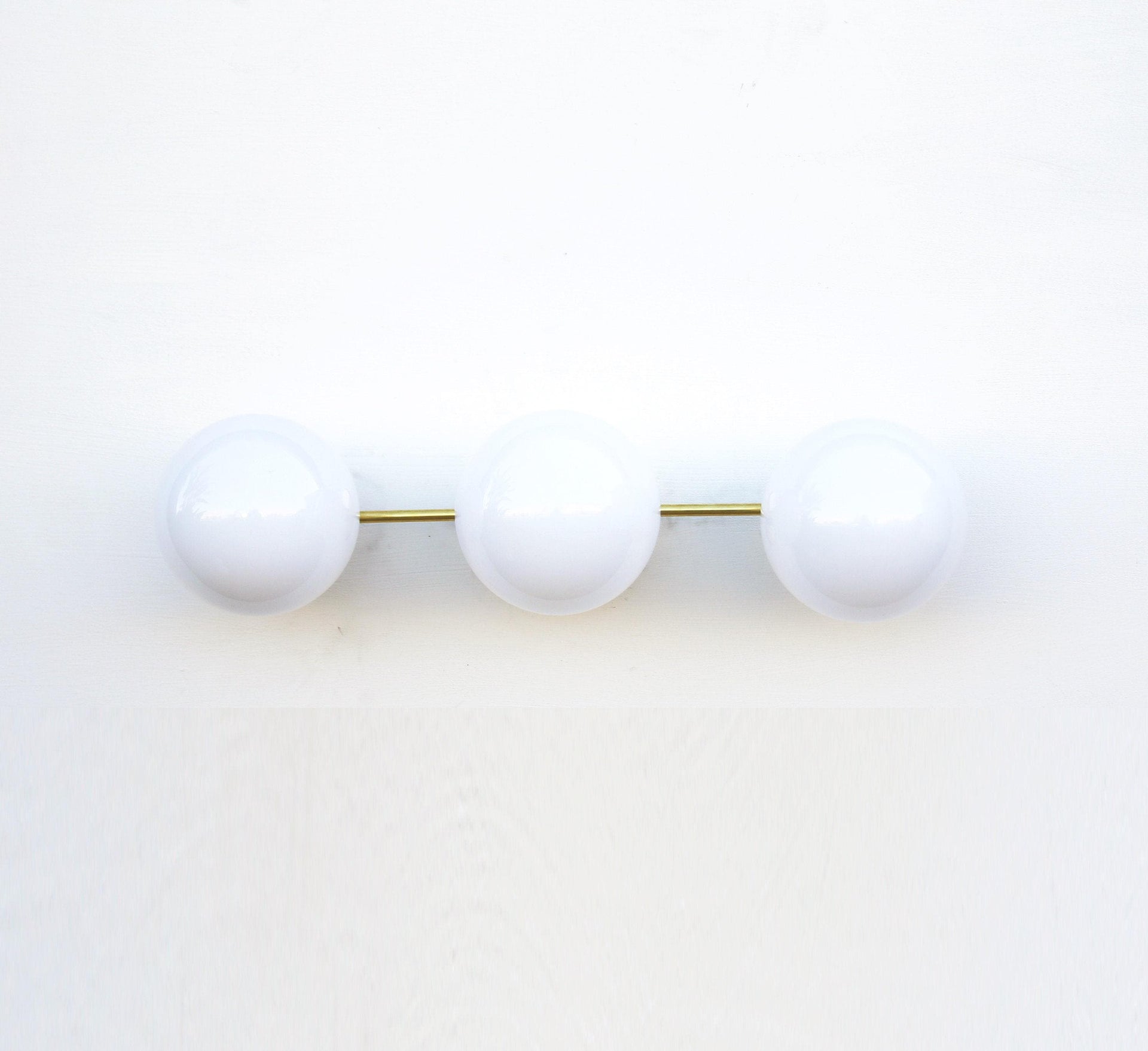 Bathroom Vanity, Vanity Fixture with 6" glass globes, Mid Century Brass Wall Sconce light, UL Listed, 6" DPPQ No.0068