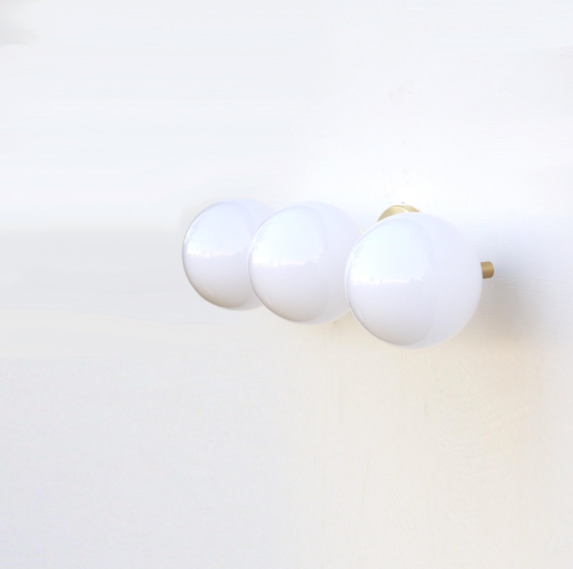 Bathroom Vanity, Vanity Fixture with 6" glass globes, Mid Century Brass Wall Sconce light, UL Listed, 6" DPPQ No.0068