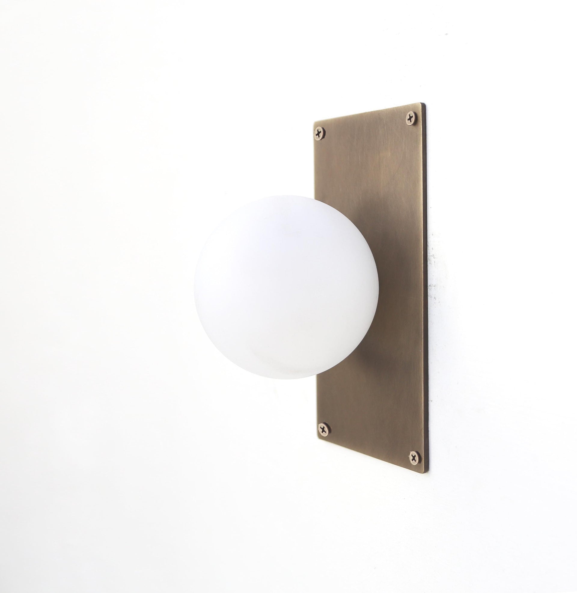 Wall Sconce Light, Flush mount Ceiling Light, Mid Century Wall Sconce Ceiling Light with white glass  shade, No. PPQ4 No.0107