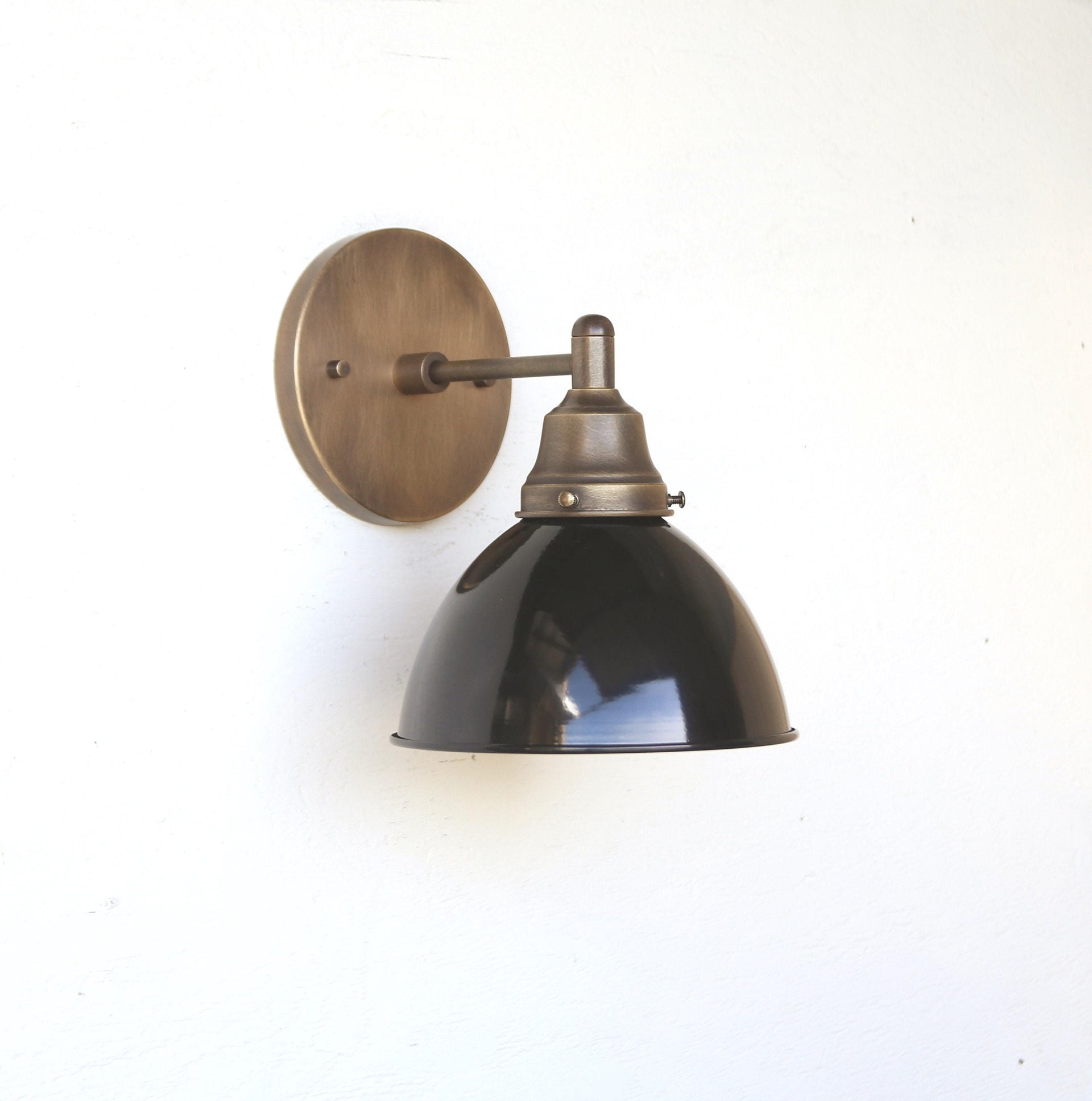 Brass Wall Sconce- Brass  light with  shade- Minimal Sconce Light, UL Listed, No.0383