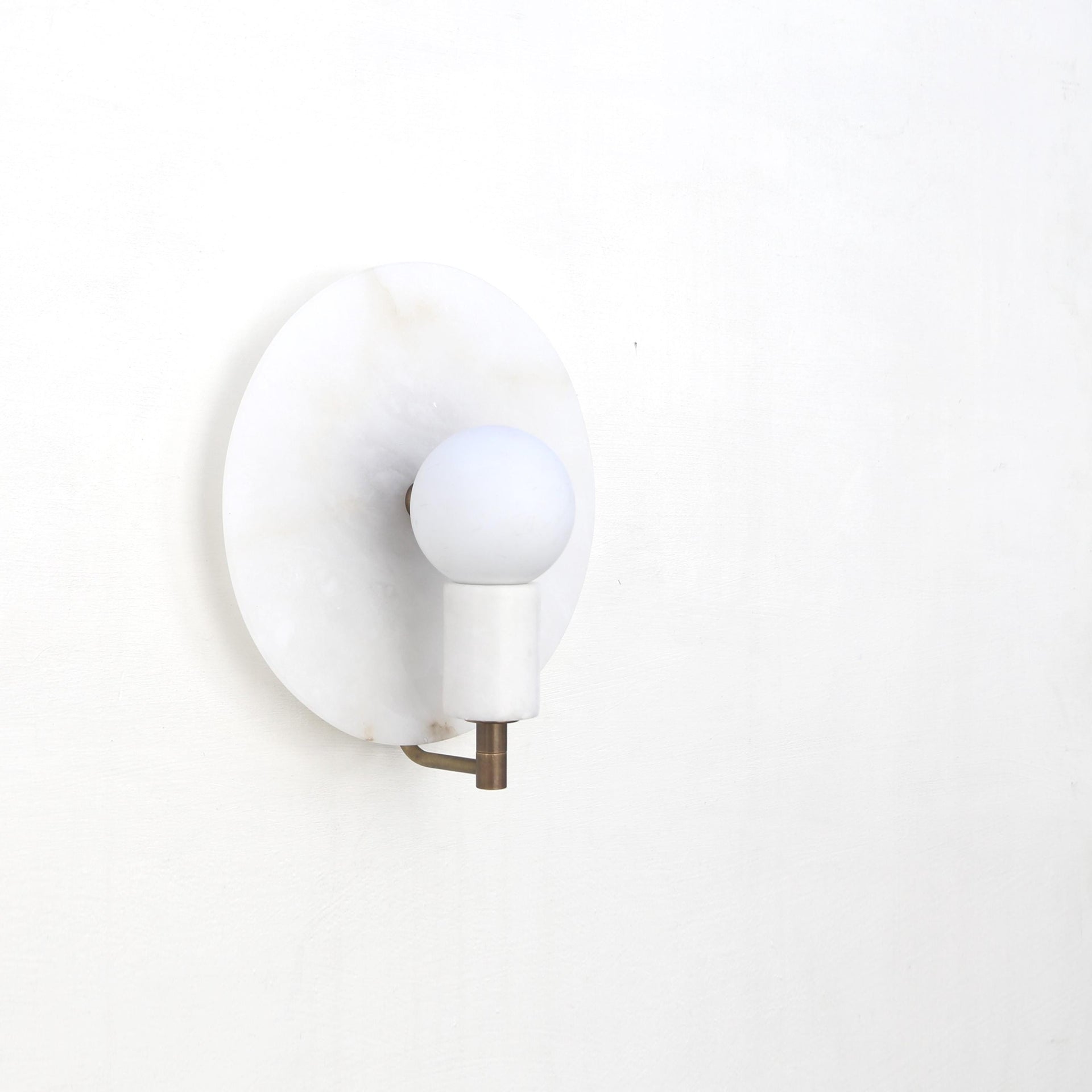 Brass Wall Sconce light - Wall Sconce Light - Brass Wall Sconce with Alabaster Shade, UL listed No.0202