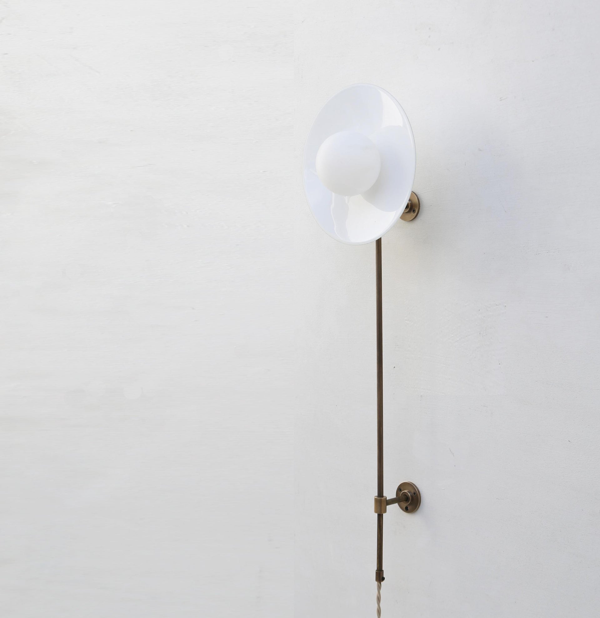 Plug-in Brass Wall Sconce light with 12" shade , Modern brass light, Wall sconce light, Minimal Sconce Light UL Listed, No.0899