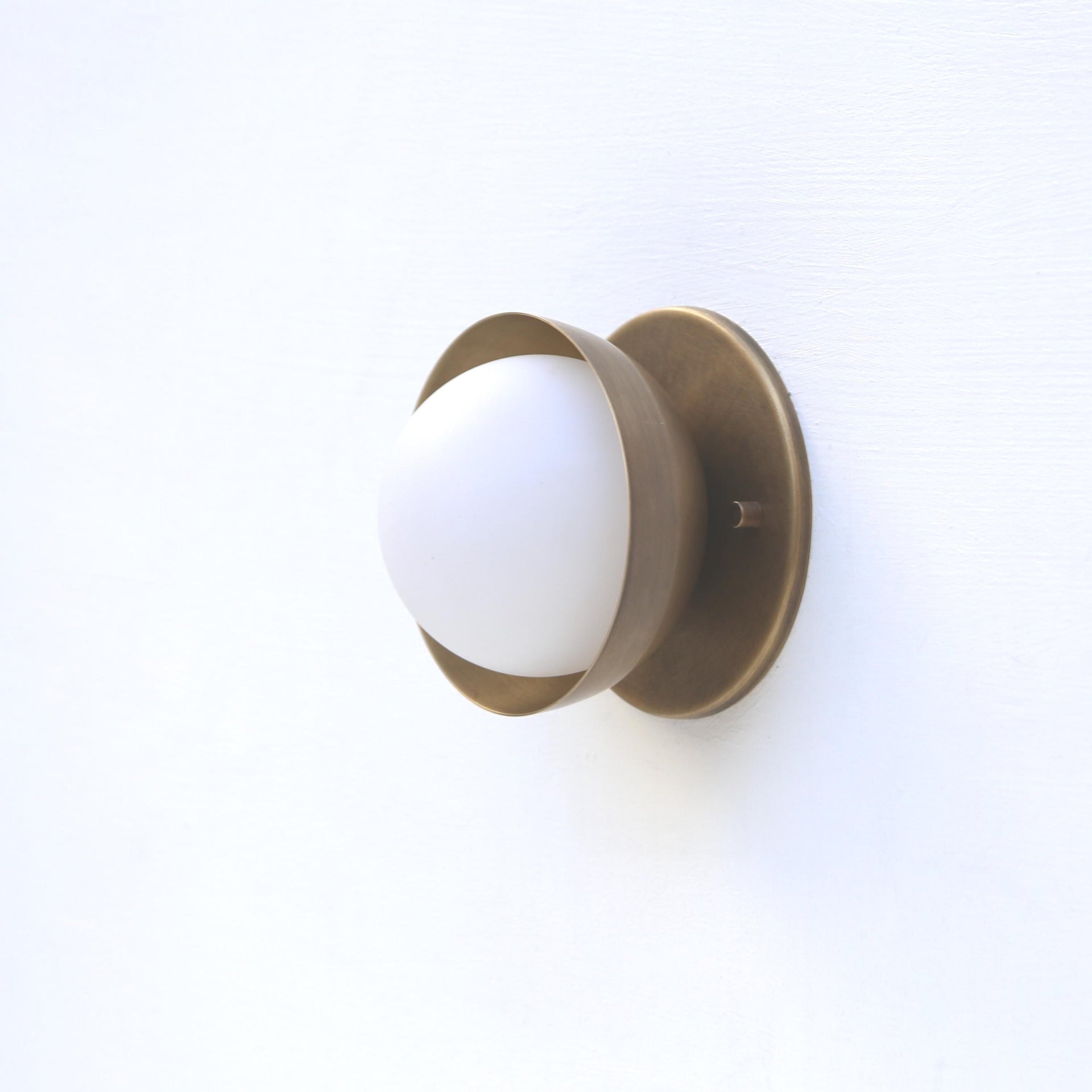 Wall Sconce Flush mount Ceiling Light, Mid Century Brass Wall Sconce Ceiling Light with mini- shade, UL Listed, PPQ4 No.0496