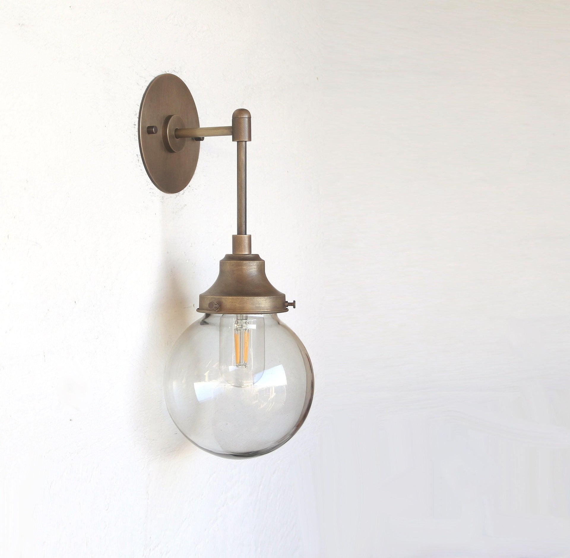 Wall Sconce Light, Mid Century Brass Wall Sconce light, UL Listed No.0196