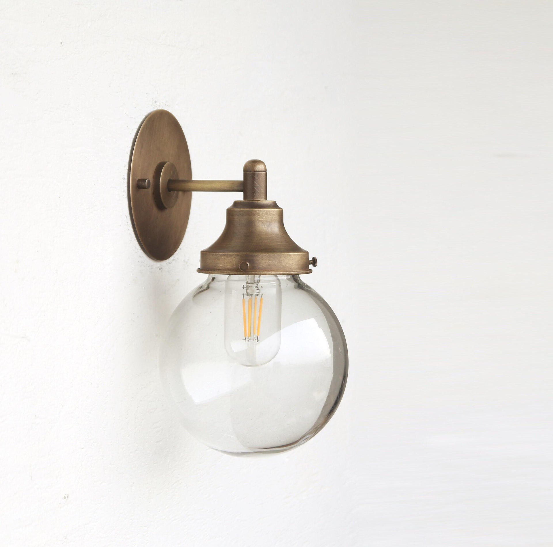 Wall Sconce Light, Mid Century Brass Wall Sconce light, UL Listed No.0196