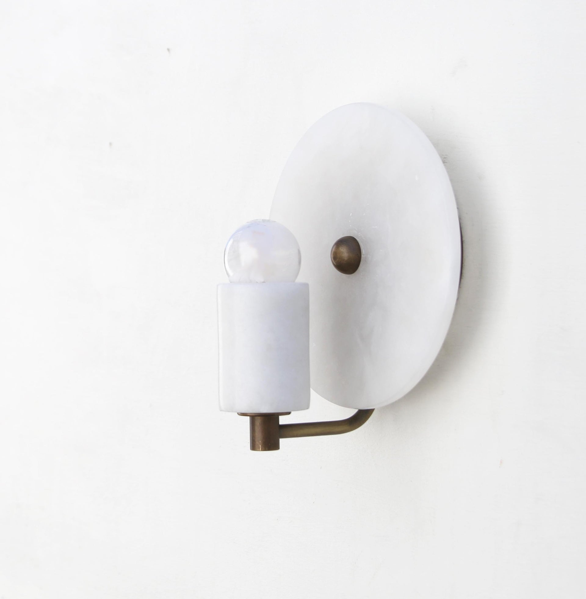 Brass Wall Sconce light - Wall Sconce Light - Brass Wall Sconce with Alabaster Shade, UL listed No.0211