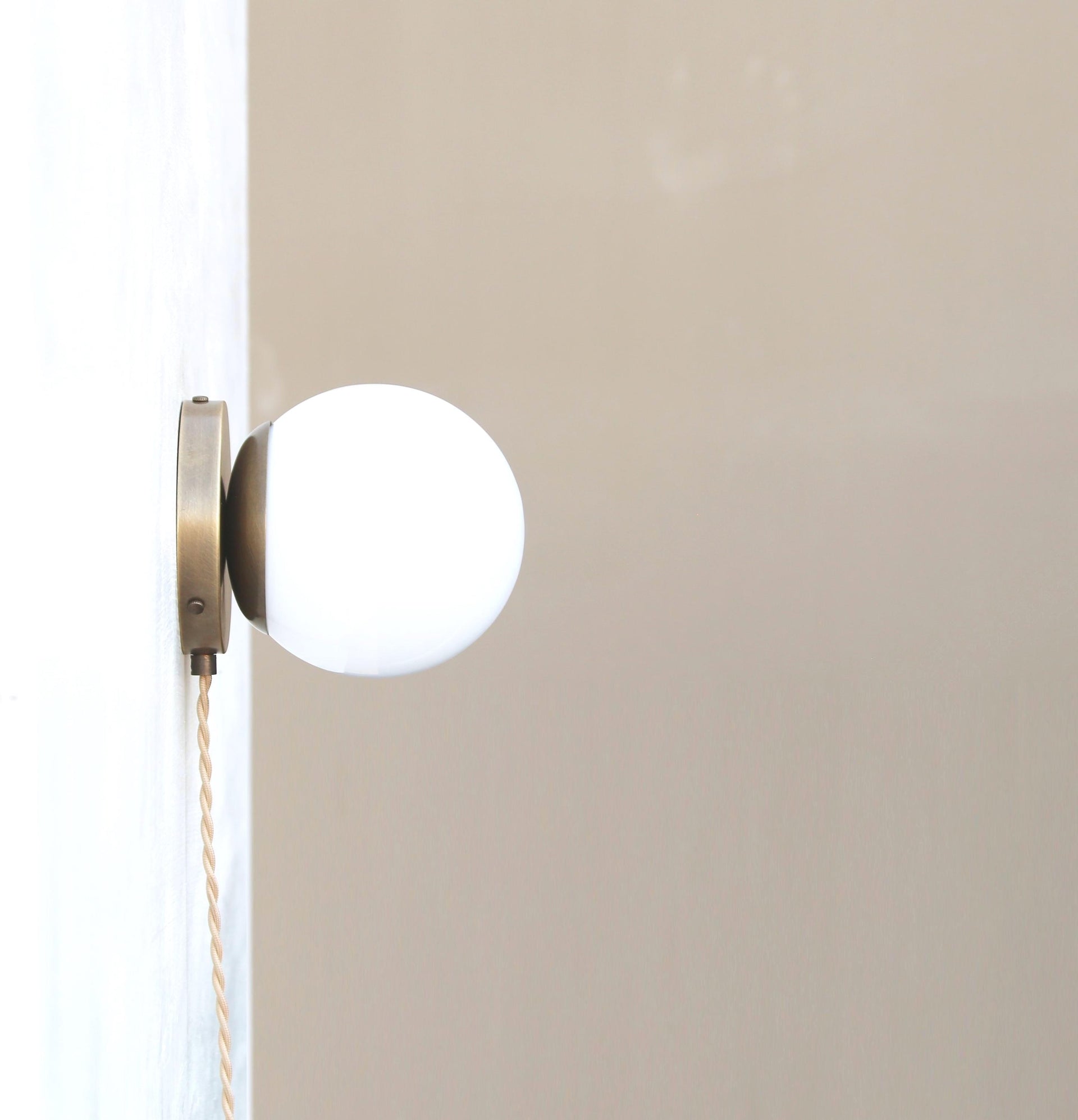 Brass Wall Sconce light, Plug in wall sconce, Modern brass light, Minimal Sconce Light, No.0332