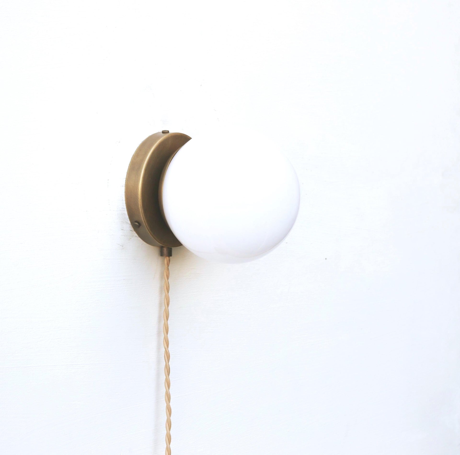 Brass Wall Sconce light, Plug in wall sconce, Modern brass light, Minimal Sconce Light, No.0332