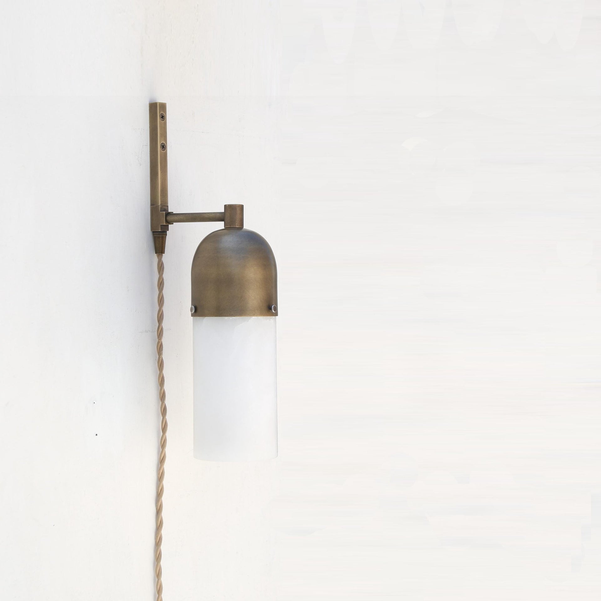 Plug-in wall sconce Light, Wall Sconce Light with alabaster shade No.0261