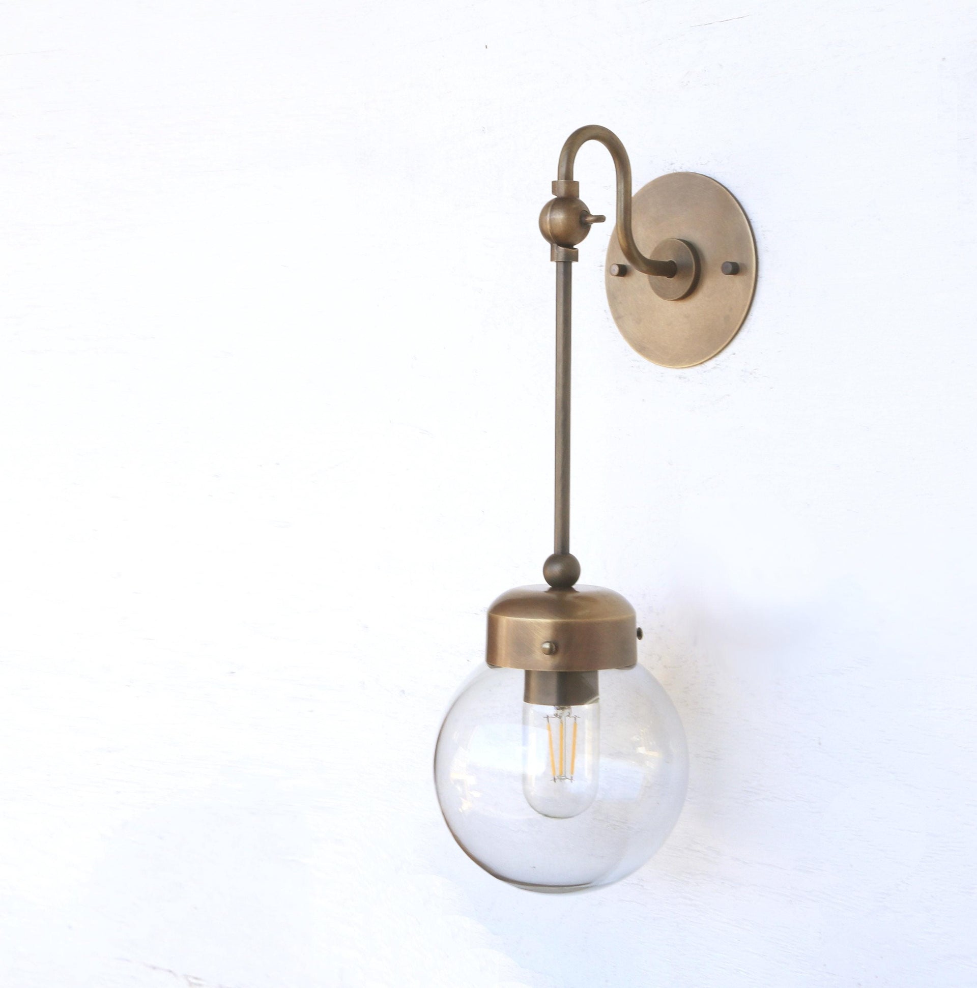 Wall Sconce Light, Mid Century Brass Wall Sconce light, UL Listed No.0350