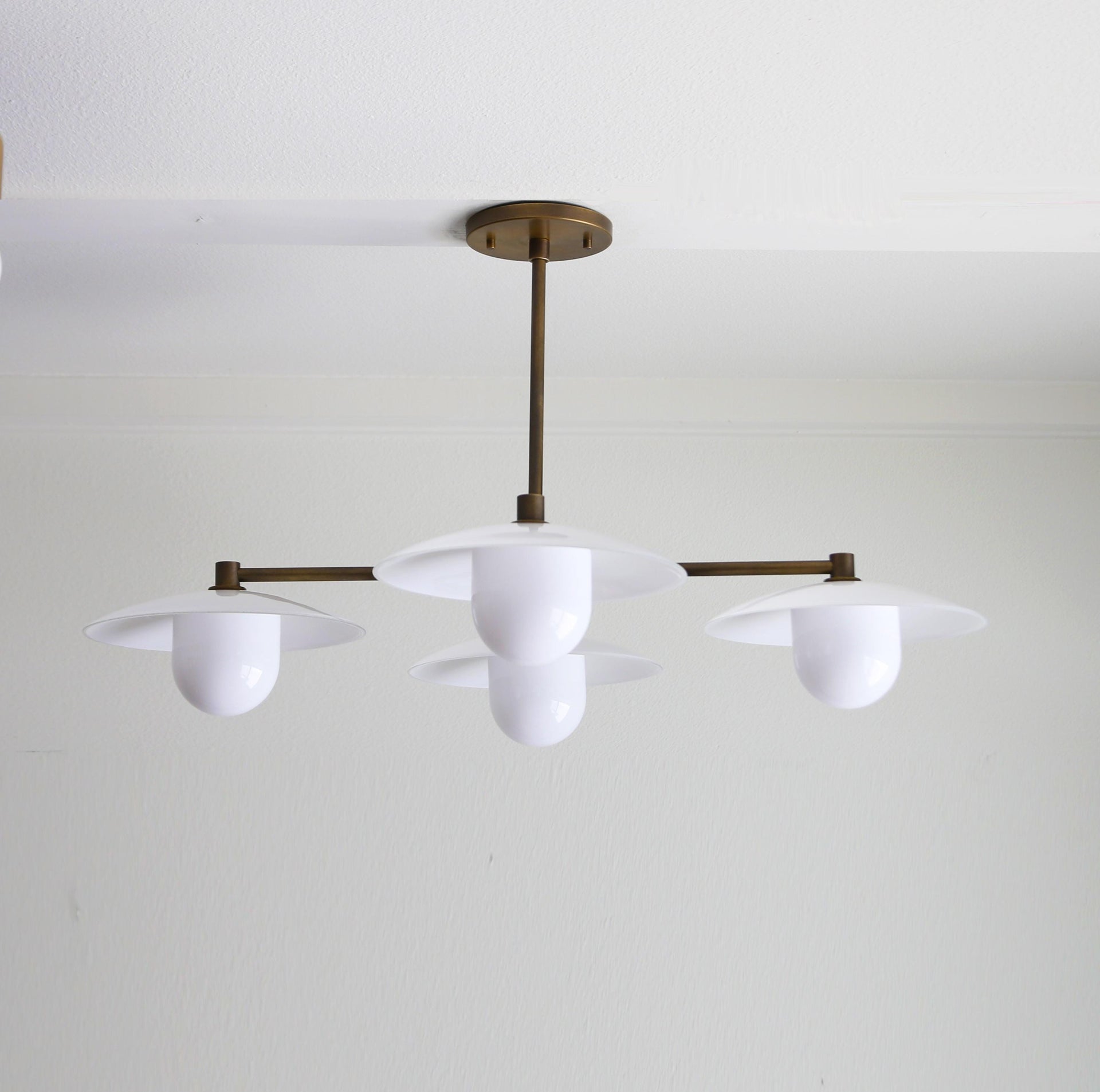 Chandelier, Brass Chandelier, Modern Brass Chandelier with 10" Glass Shade NO. 4-ball-CH, UL Listed No.0275