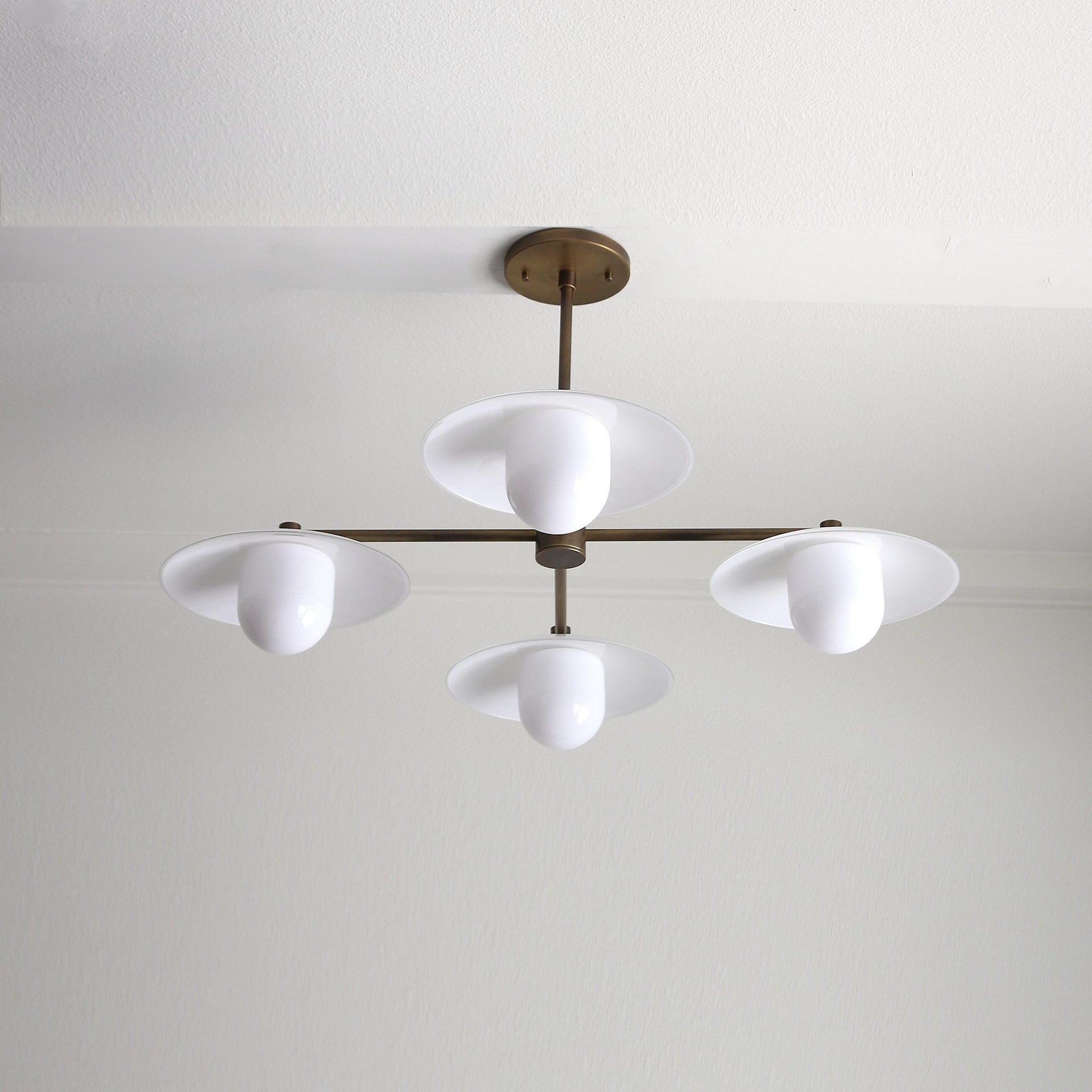 Chandelier, Brass Chandelier, Modern Brass Chandelier with 10" Glass Shade NO. 4-ball-CH, UL Listed No.0275