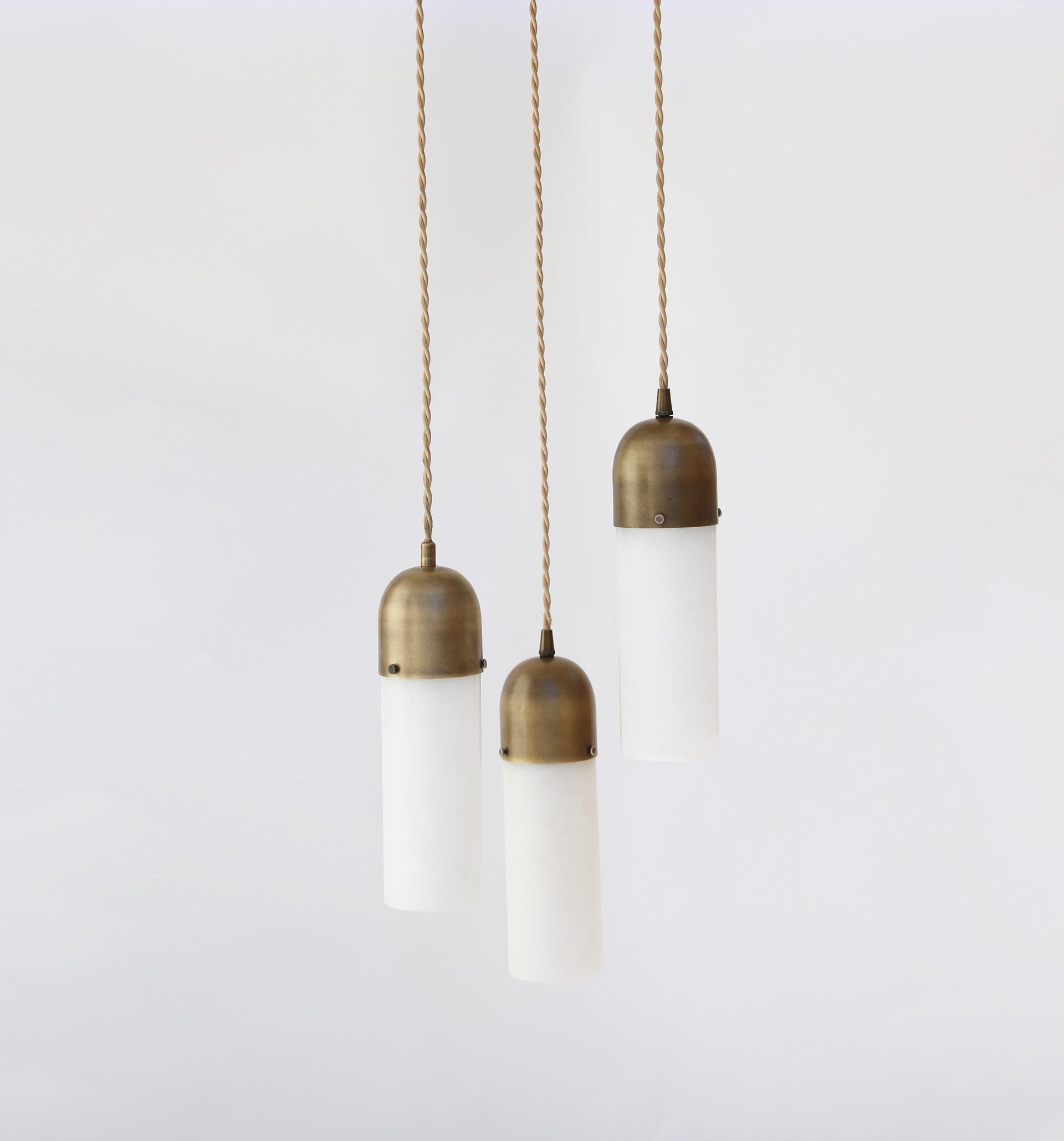 Brass pendant light with Alabaster Shades, Modern pendant lights, UL Listed No.0012