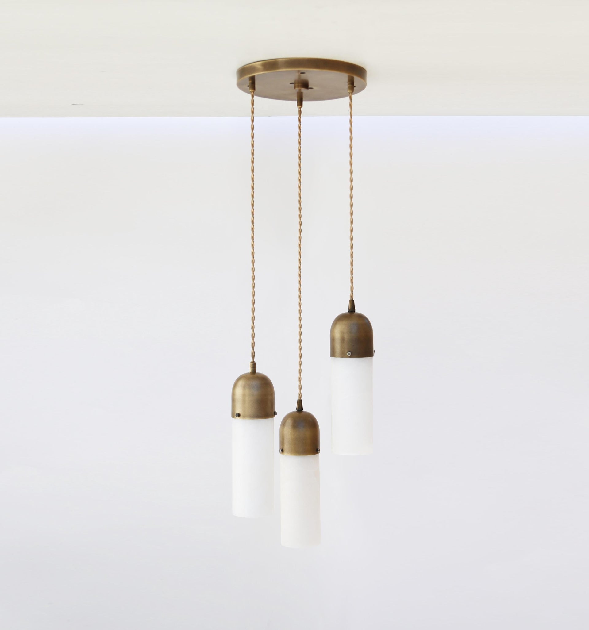 Brass pendant light with Alabaster Shades, Modern pendant lights, UL Listed No.0012