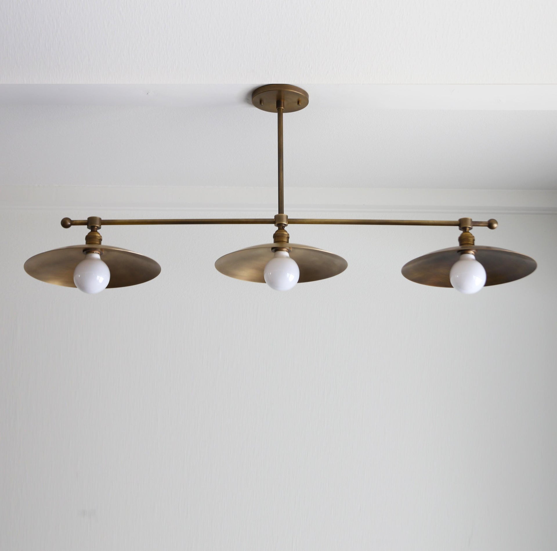 Chandelier, Brass Chandelier, Modern Brass Chandelier with 12" Shade, UL Listed No.0492