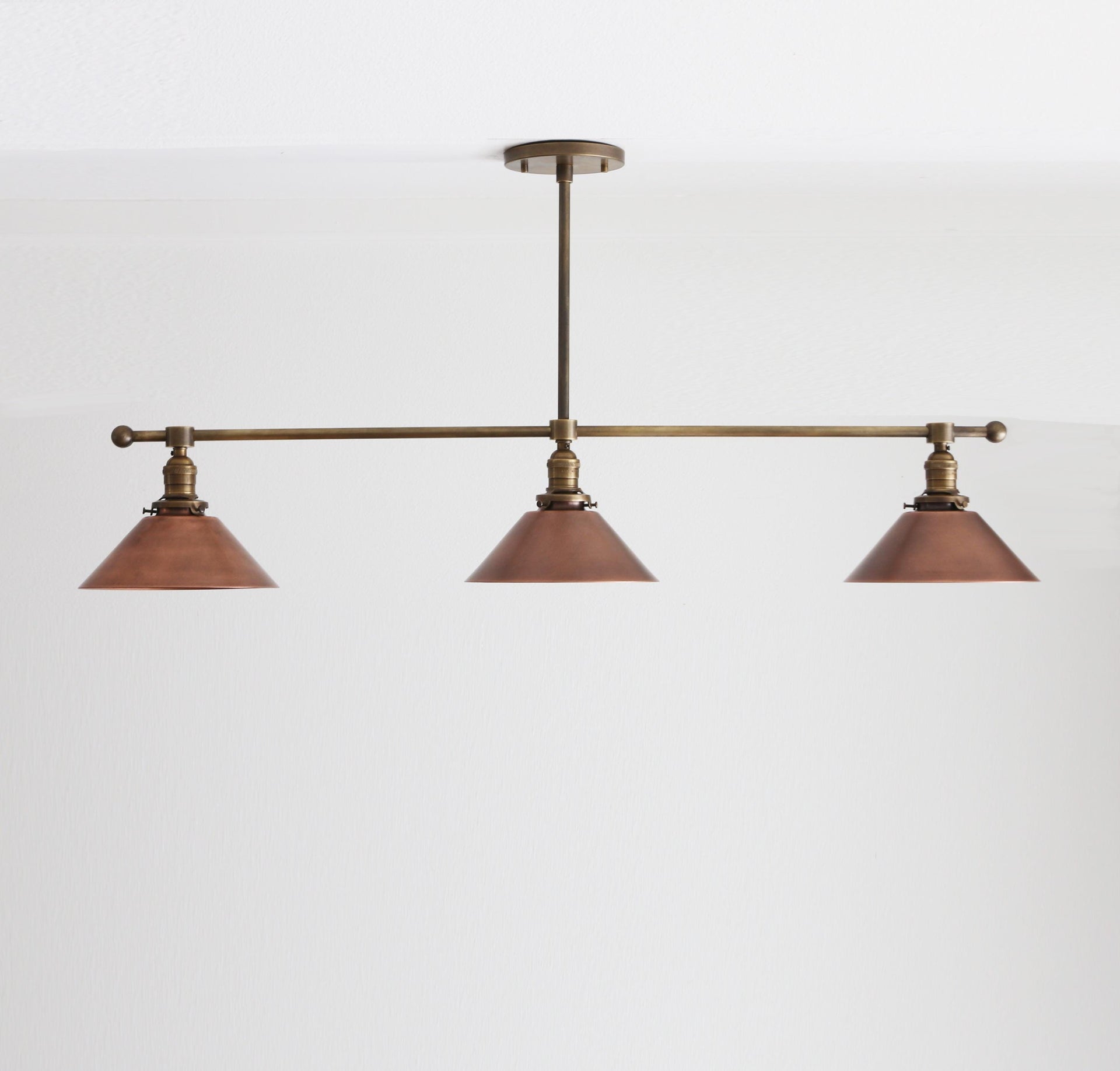 Industrial Style Chandelier, Chandelier, Modern Brass Chandelier with Copper Shade, UL Listed No.0298