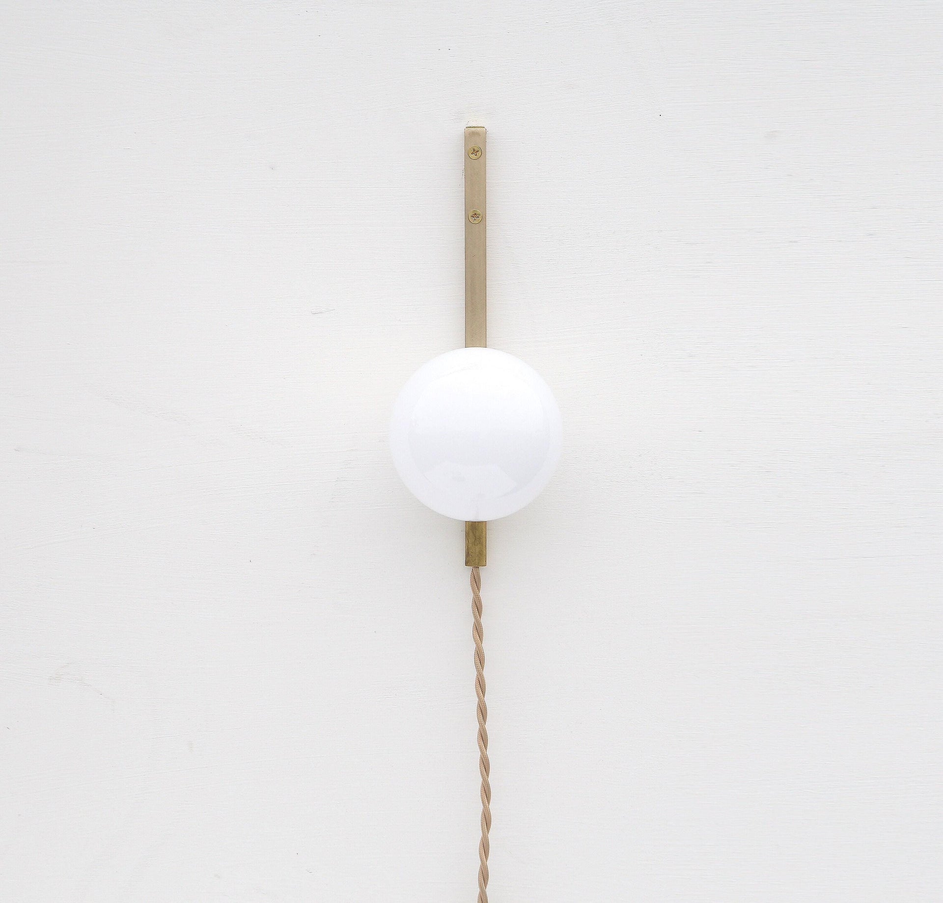 Plug-in wall sconce Light, Brass light with glass shade, Minimalist Wall Sconce Light PPQ6, No.0244