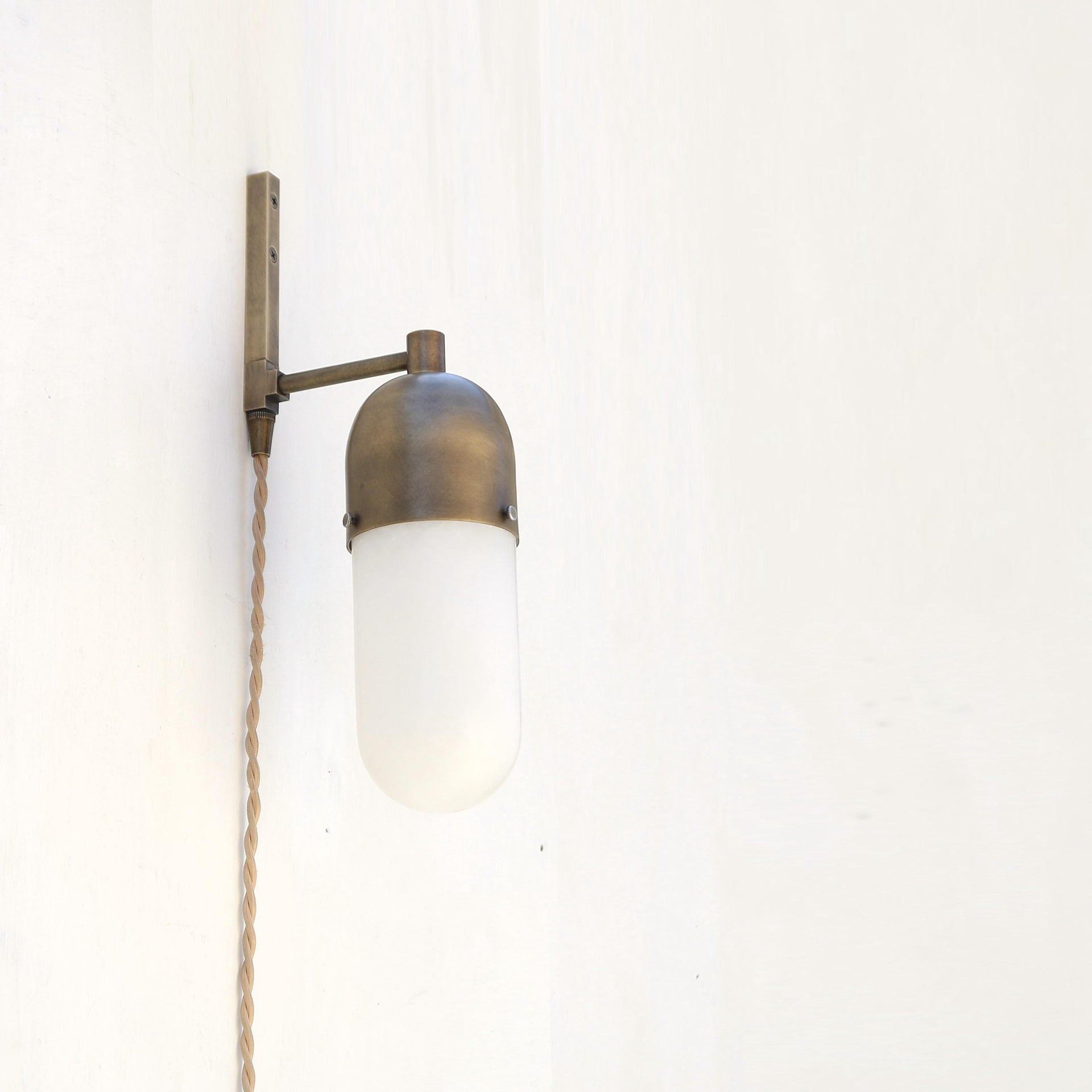 Plug-in wall sconce Light, Wall Sconce Light with alabaster shade No.0260