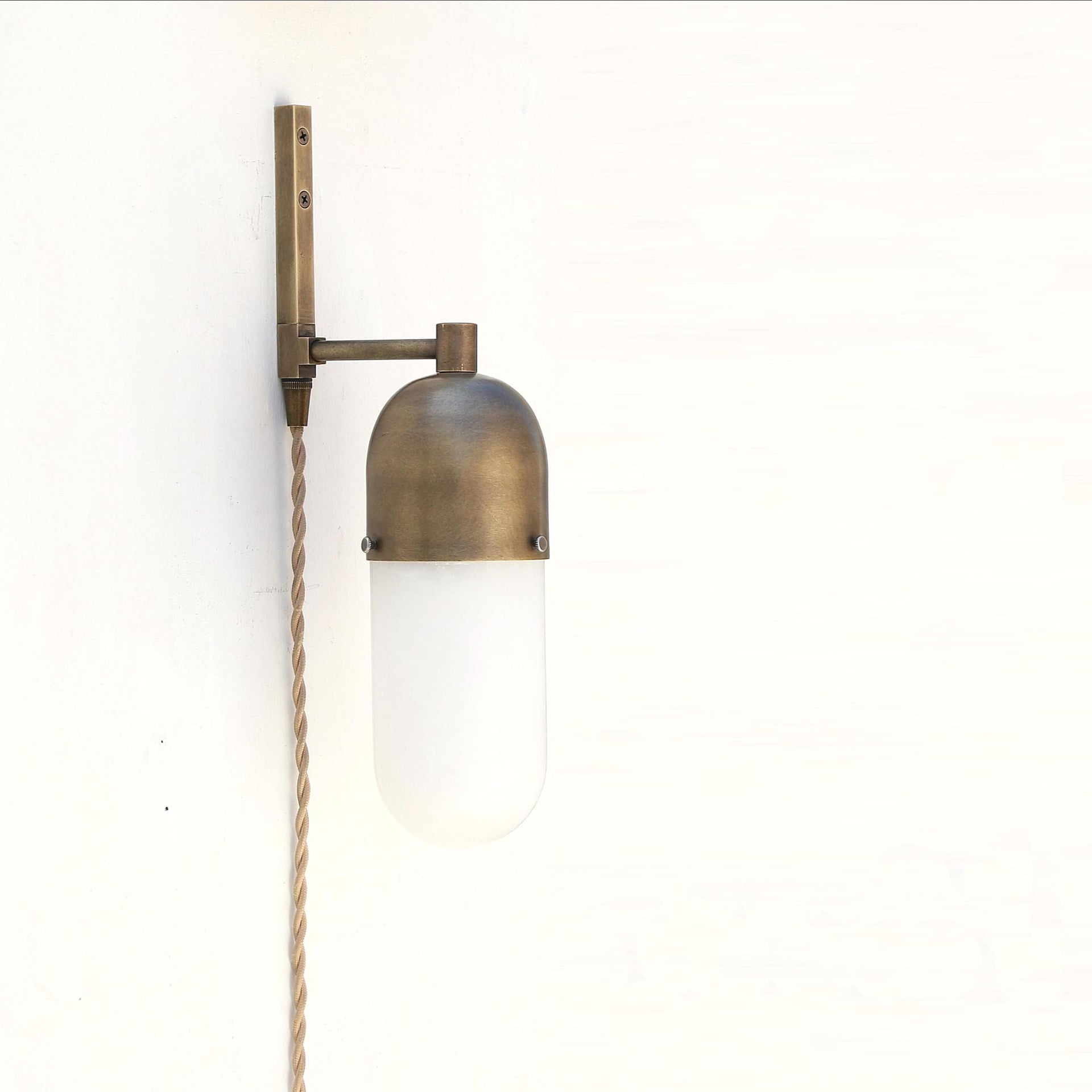 Plug-in wall sconce Light, Wall Sconce Light with alabaster shade No.0260