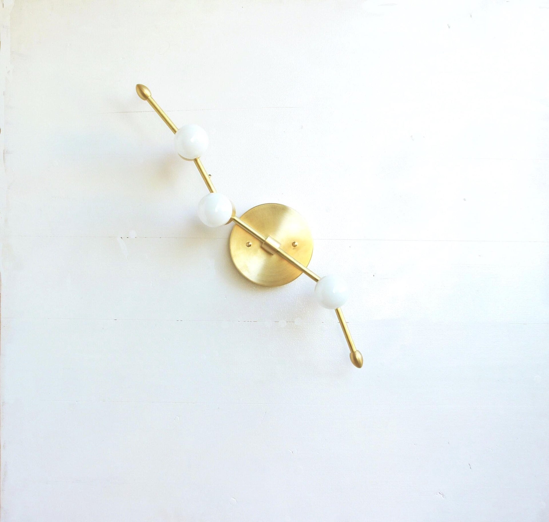 Solid Brass Wall Sconce  light, Brass Wall Light ,Mid Century Wall Sconce, UL Listed, No. 0265