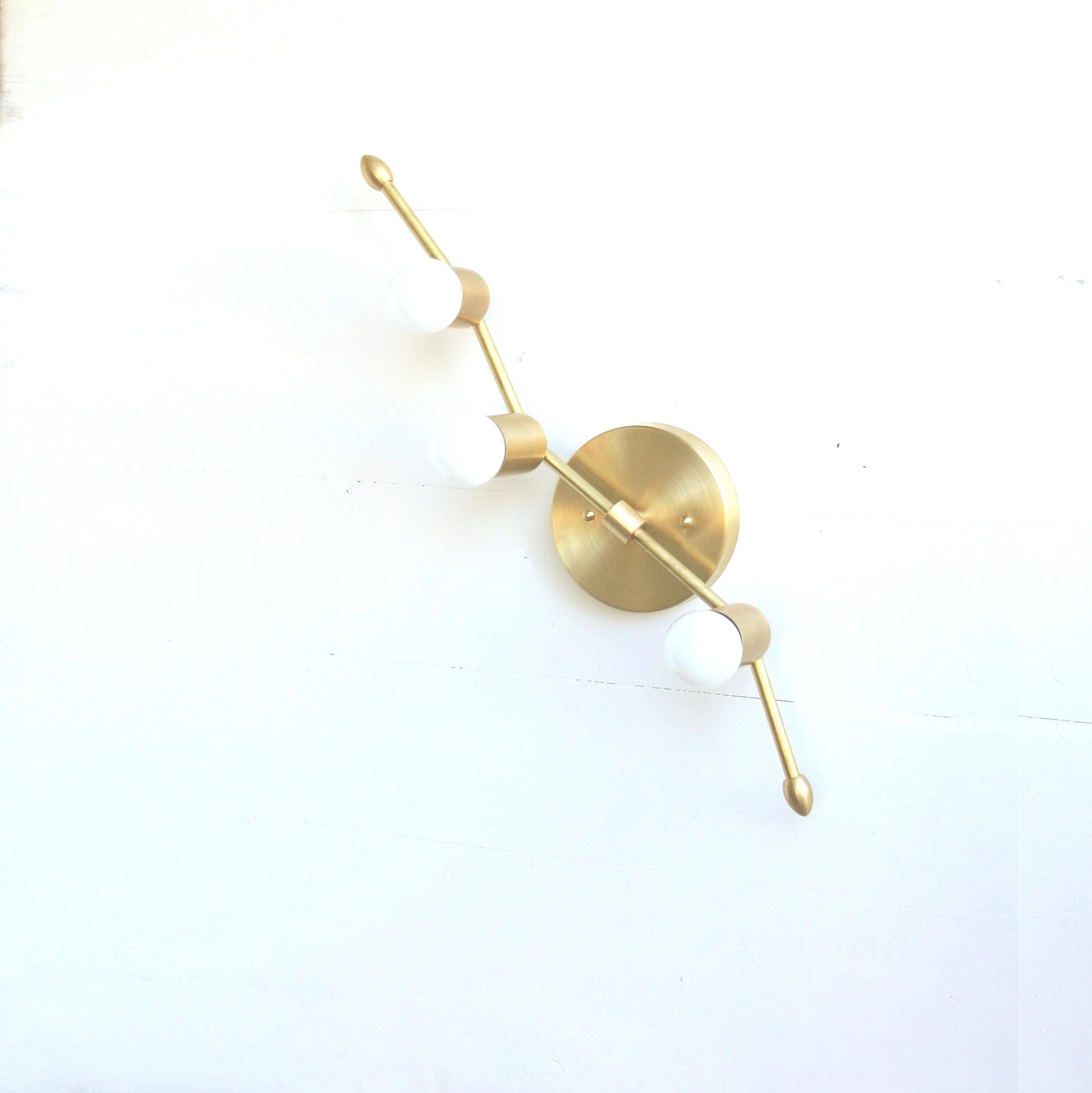 Solid Brass Wall Sconce  light, Brass Wall Light ,Mid Century Wall Sconce, UL Listed, No. 0265
