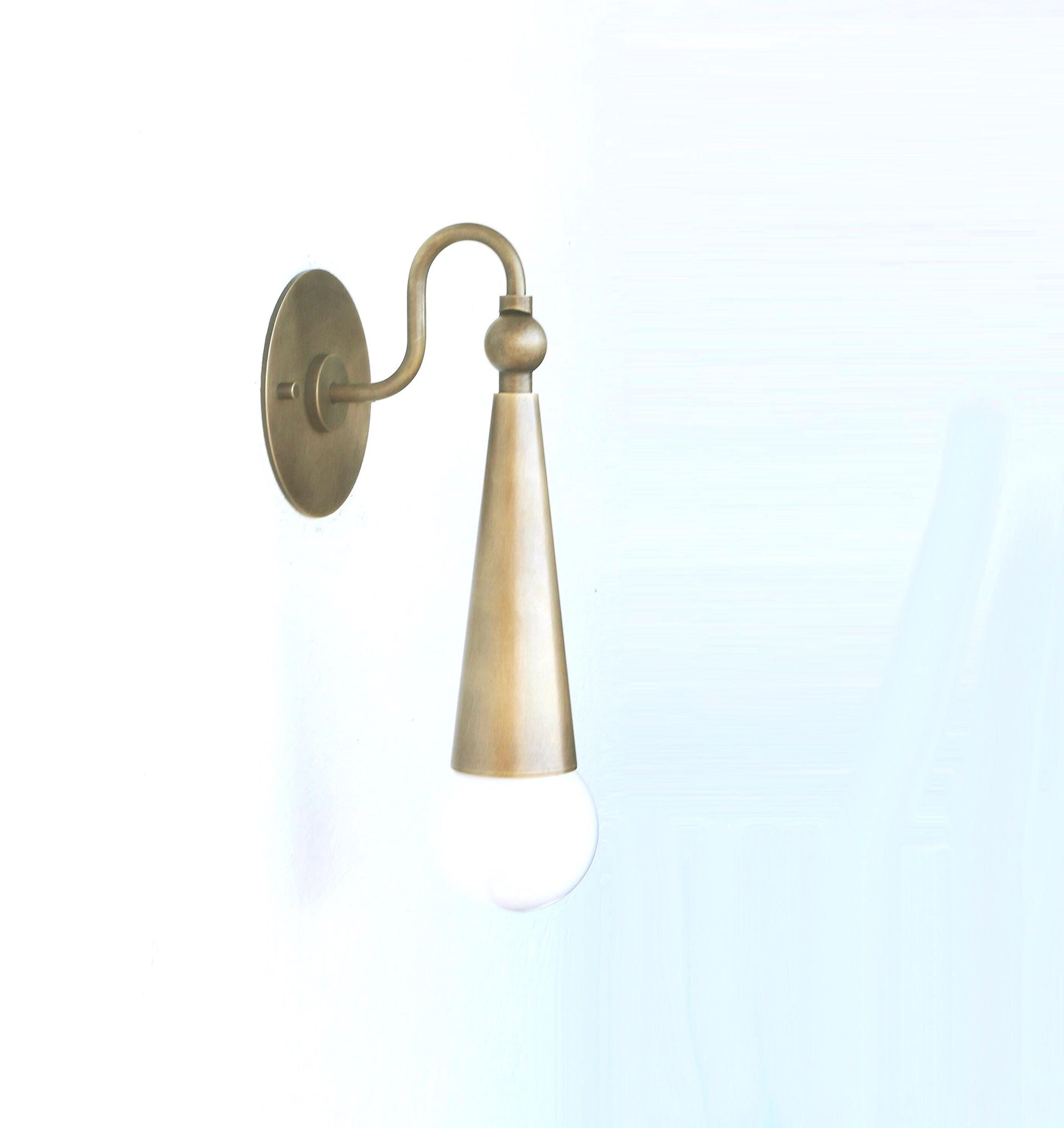 Aged Brass  Wall Sconce light - Casting Brass Wall Sconce Light- Minimal Sconce Light, UL Listed, No. 0389