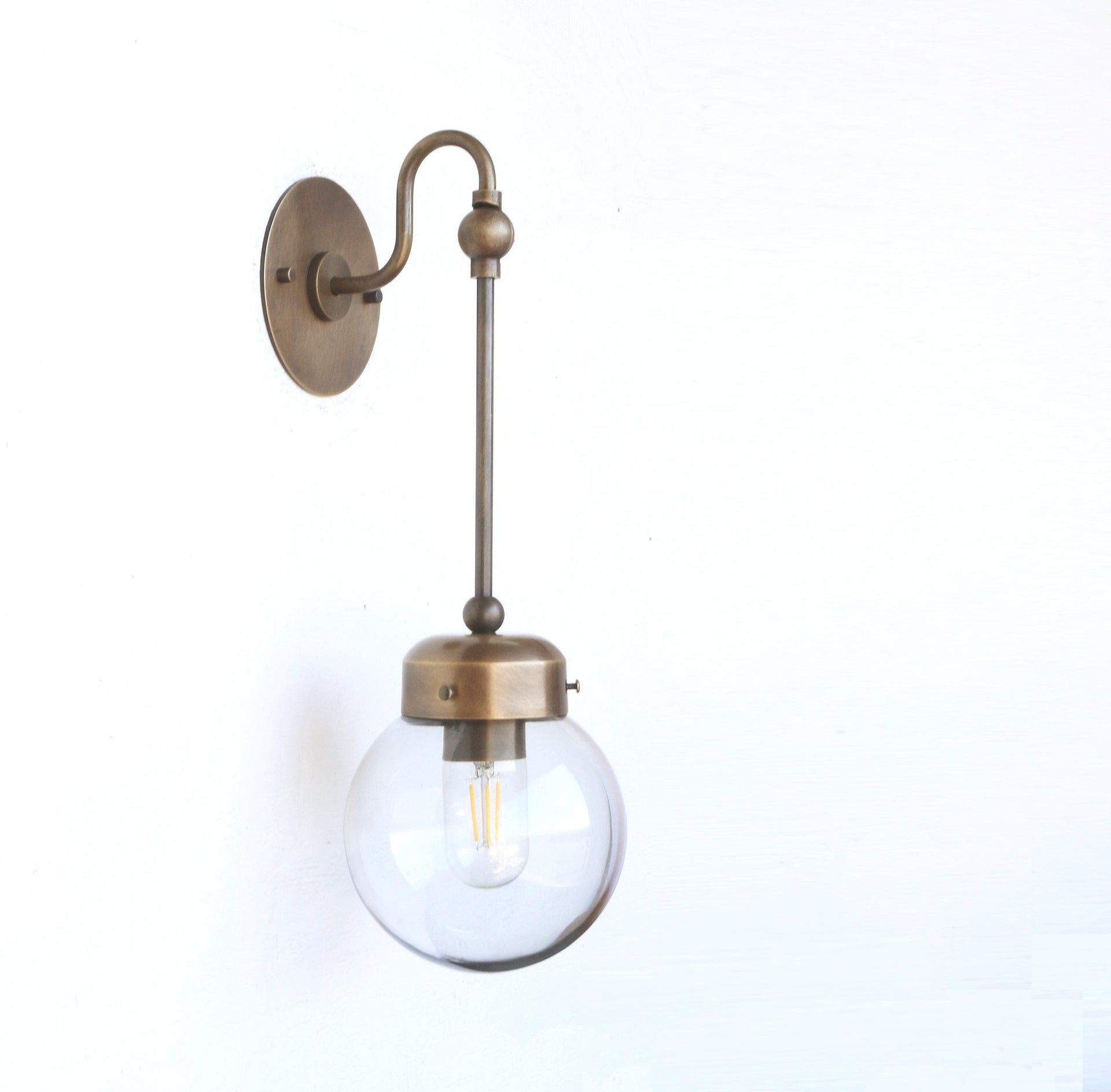 Wall Sconce Light, Mid Century Brass Wall Sconce light, UL Listed No.0350