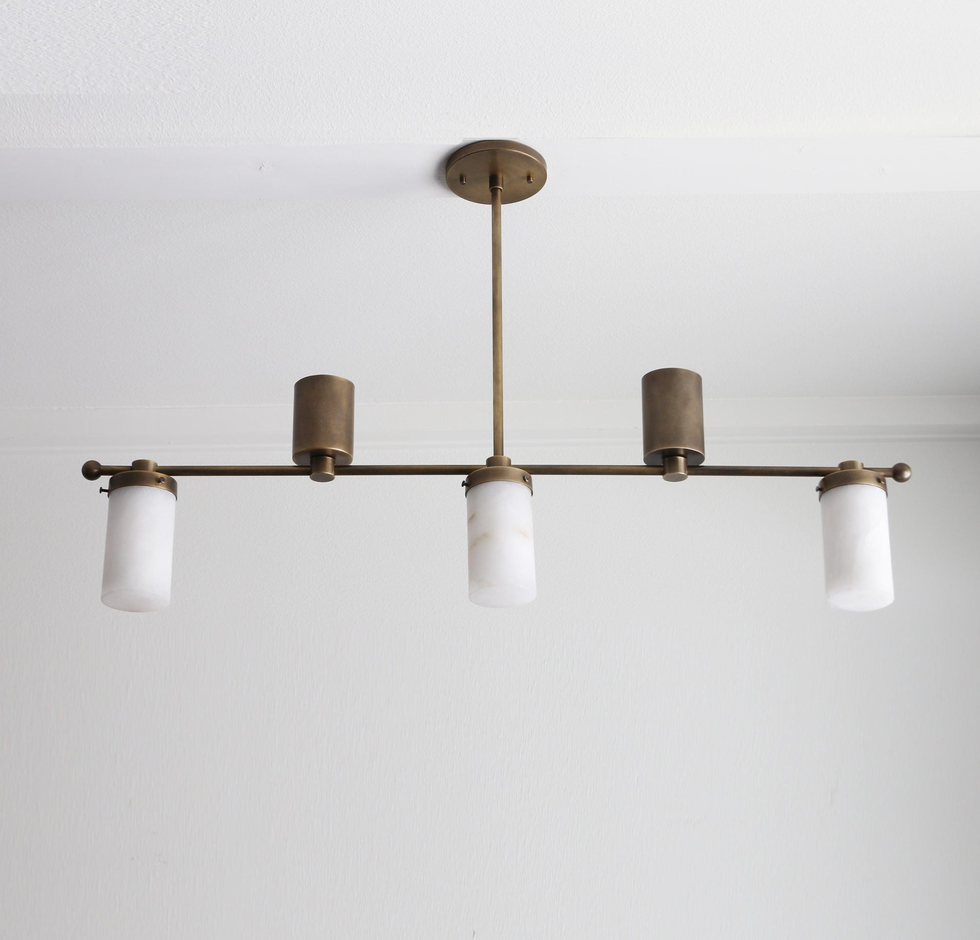 Chandelier,  Brass Chandelier, Modern Brass Chandelier with Alabaster  Shade, UL Listed, No.0320
