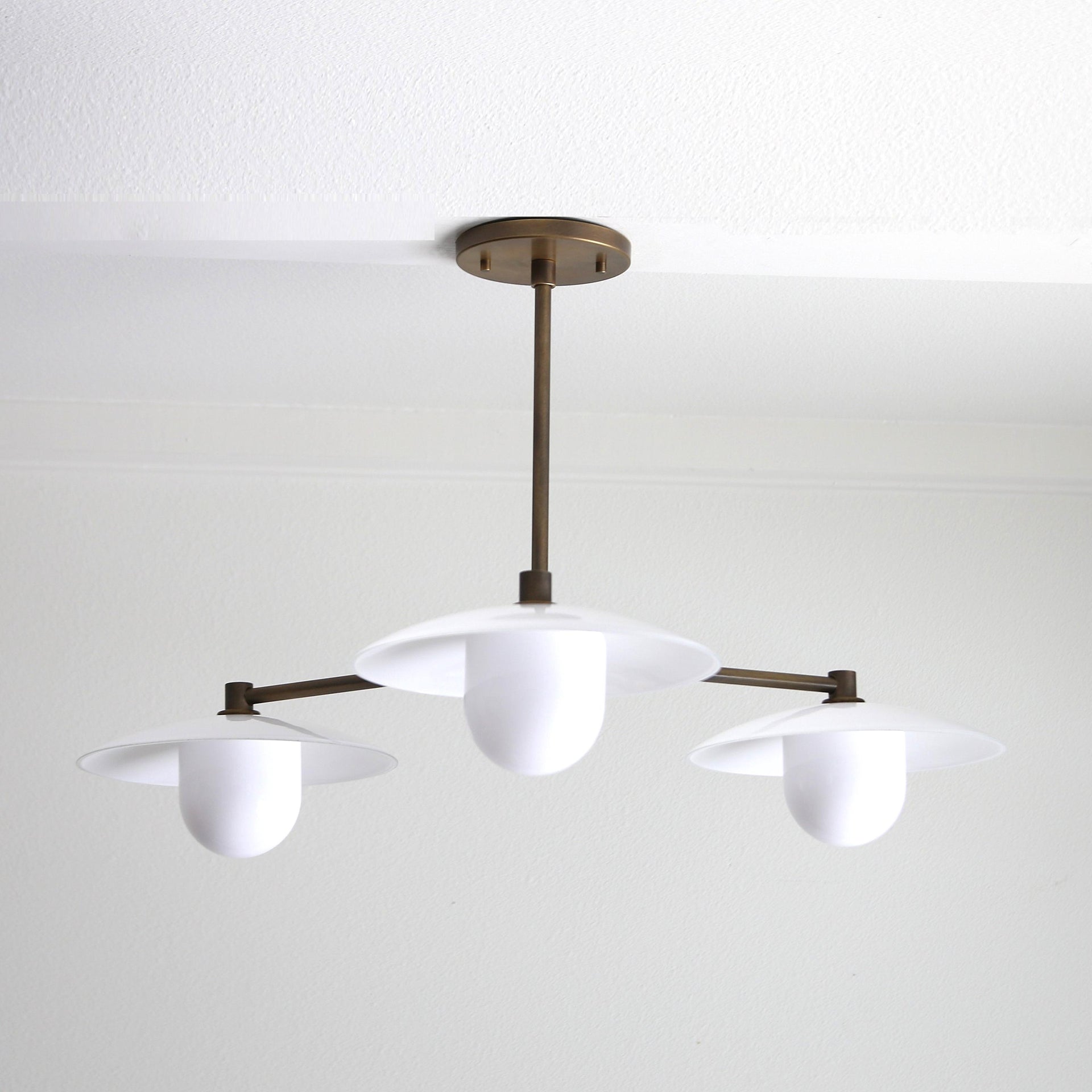 Chandelier, Brass Chandelier, Modern Brass Chandelier with 10" Glass Shade, NO.3-ball-CH, UL Listed No.0281