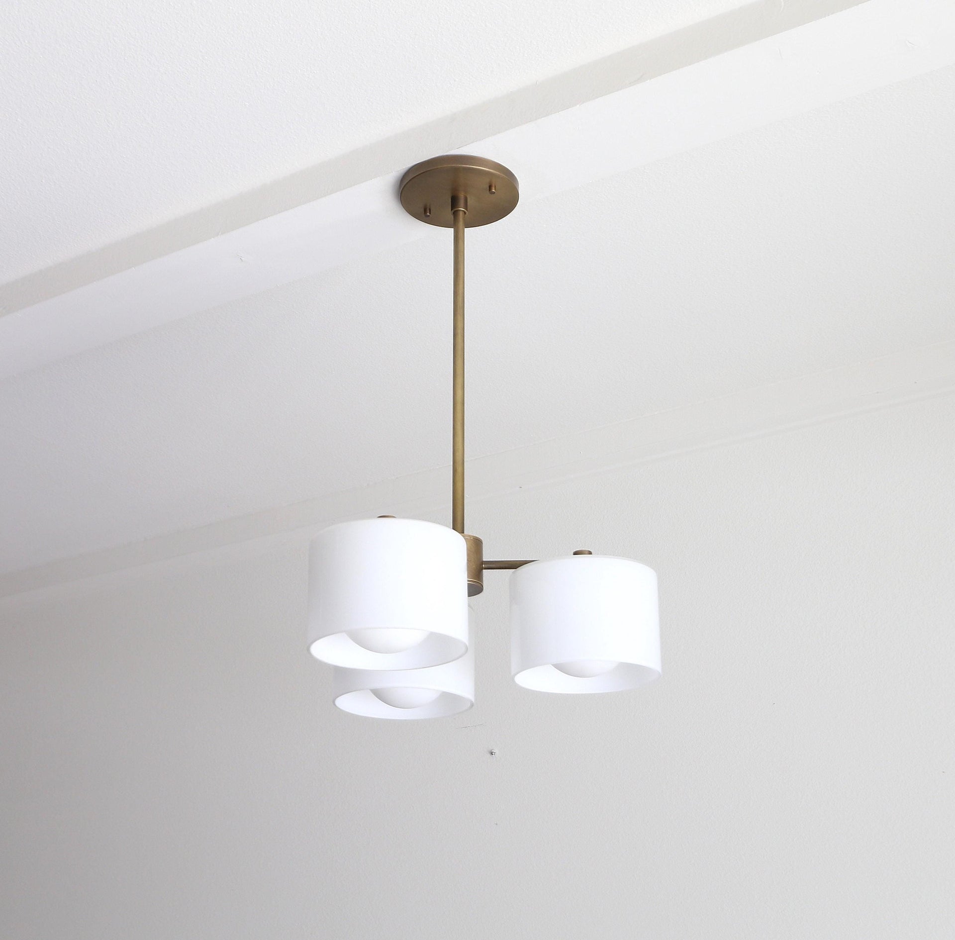 Brass Chandelier, Modern brass light, Ceiling Light, 3-Arm Chandelier UL Listed, No.0872