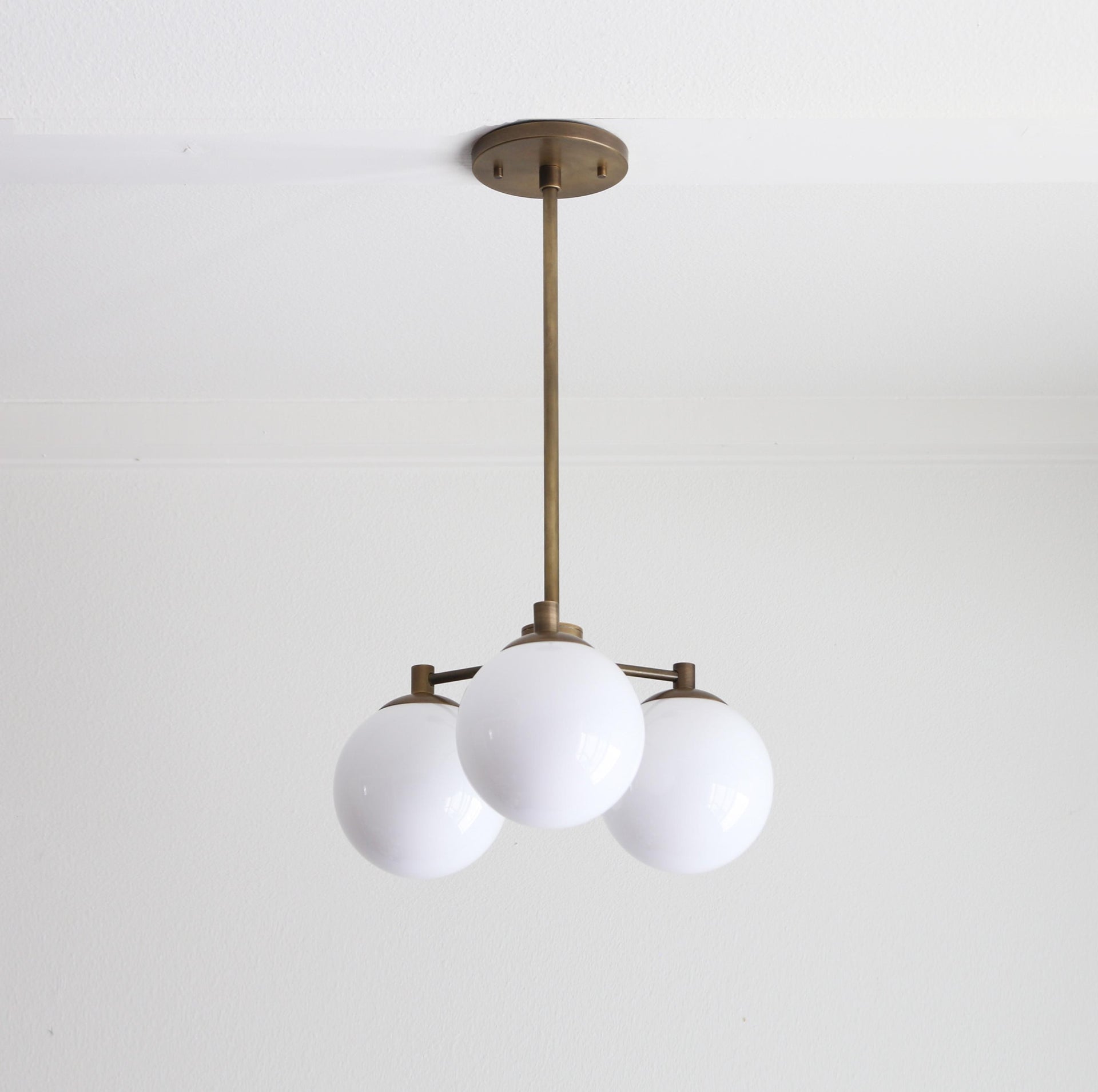 Brass Chandelier, Modern brass light, Ceiling Light, 3-Arm Chandelier, UL Listed, No.0871