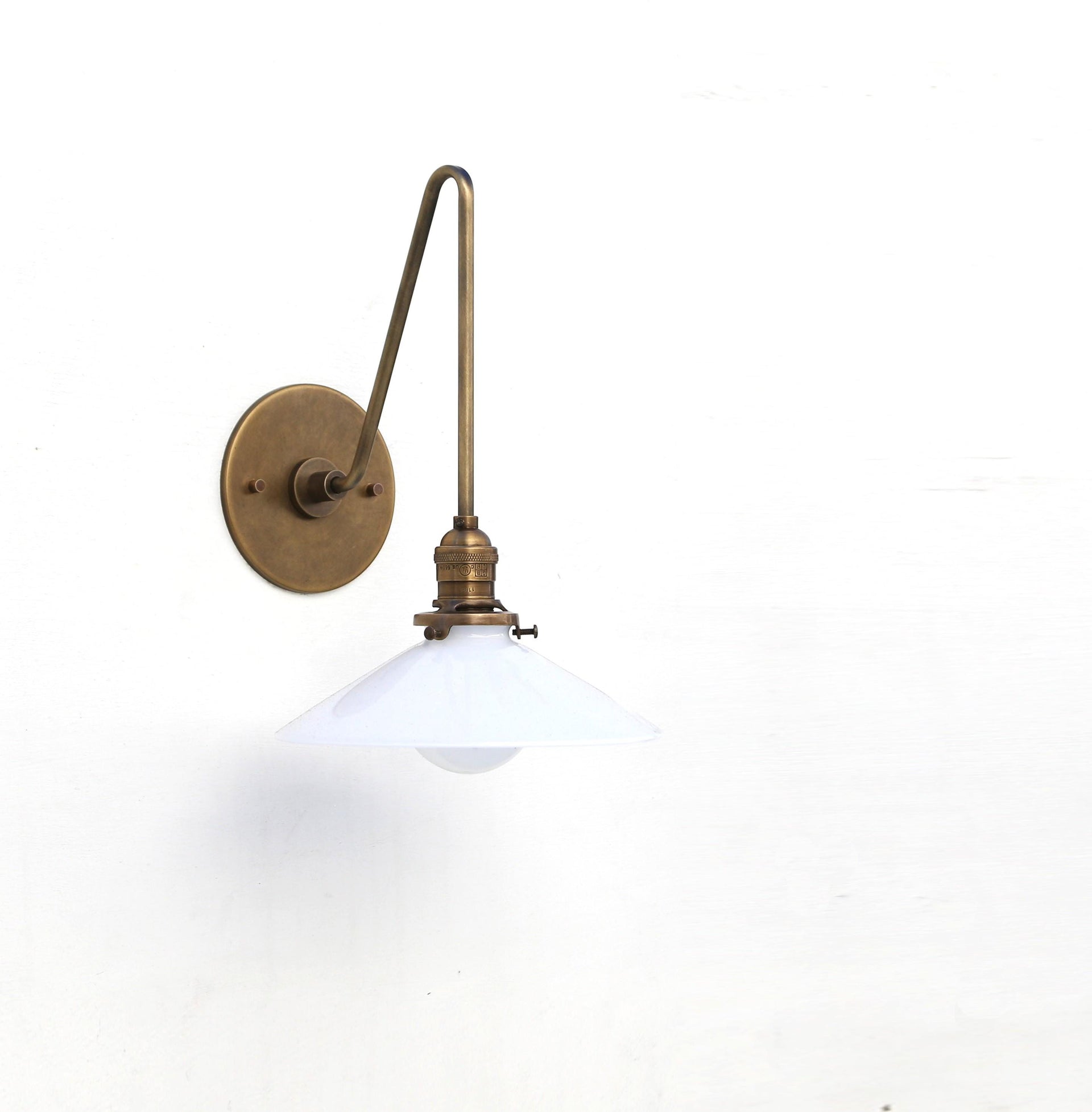 Wall Sconce light, Bathroom vanity Light, Industrial style brass light with glass shade, UL Listed No.0841