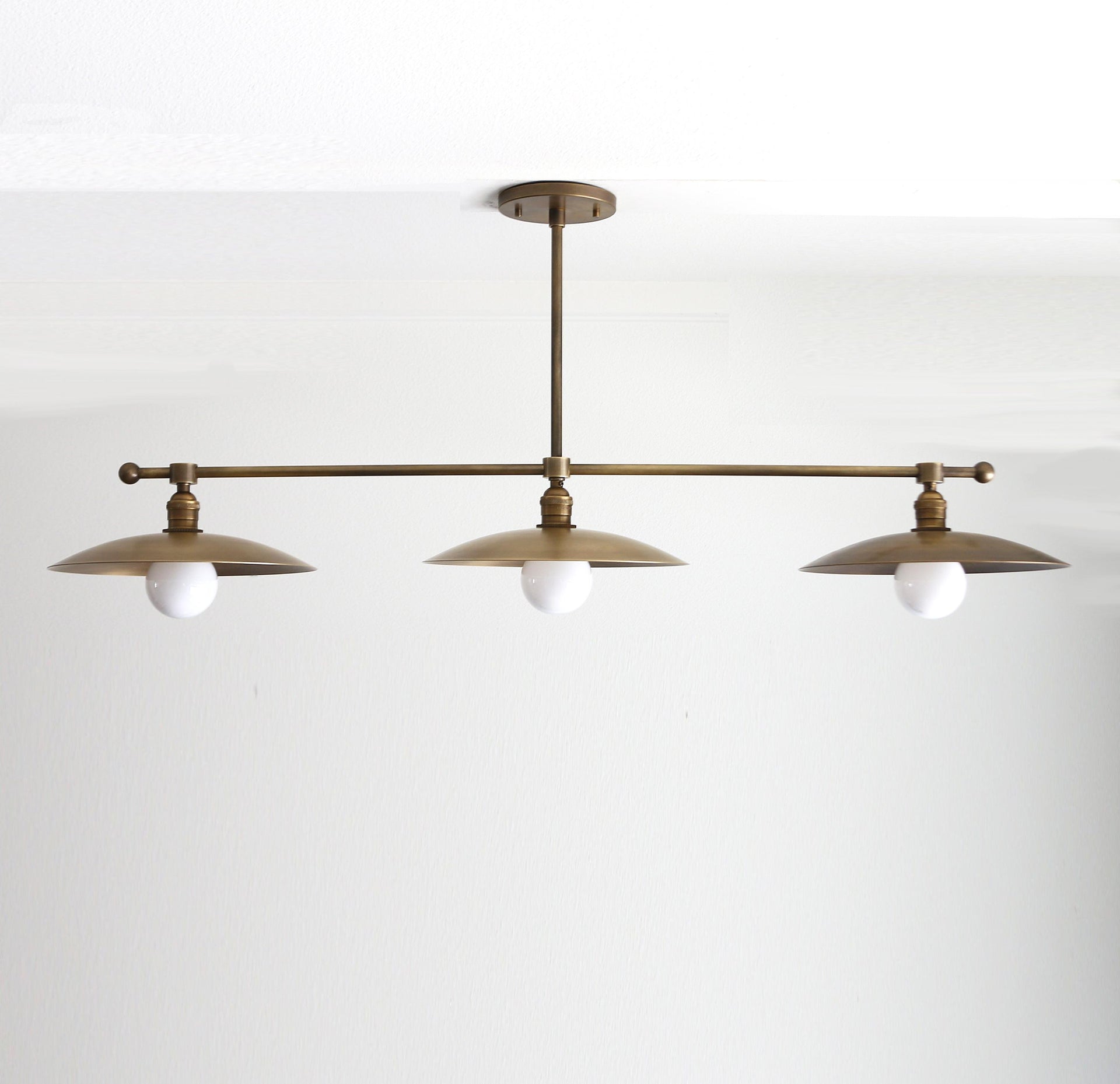 Chandelier, Brass Chandelier, Modern Brass Chandelier with 12" Shade, UL Listed No.0492