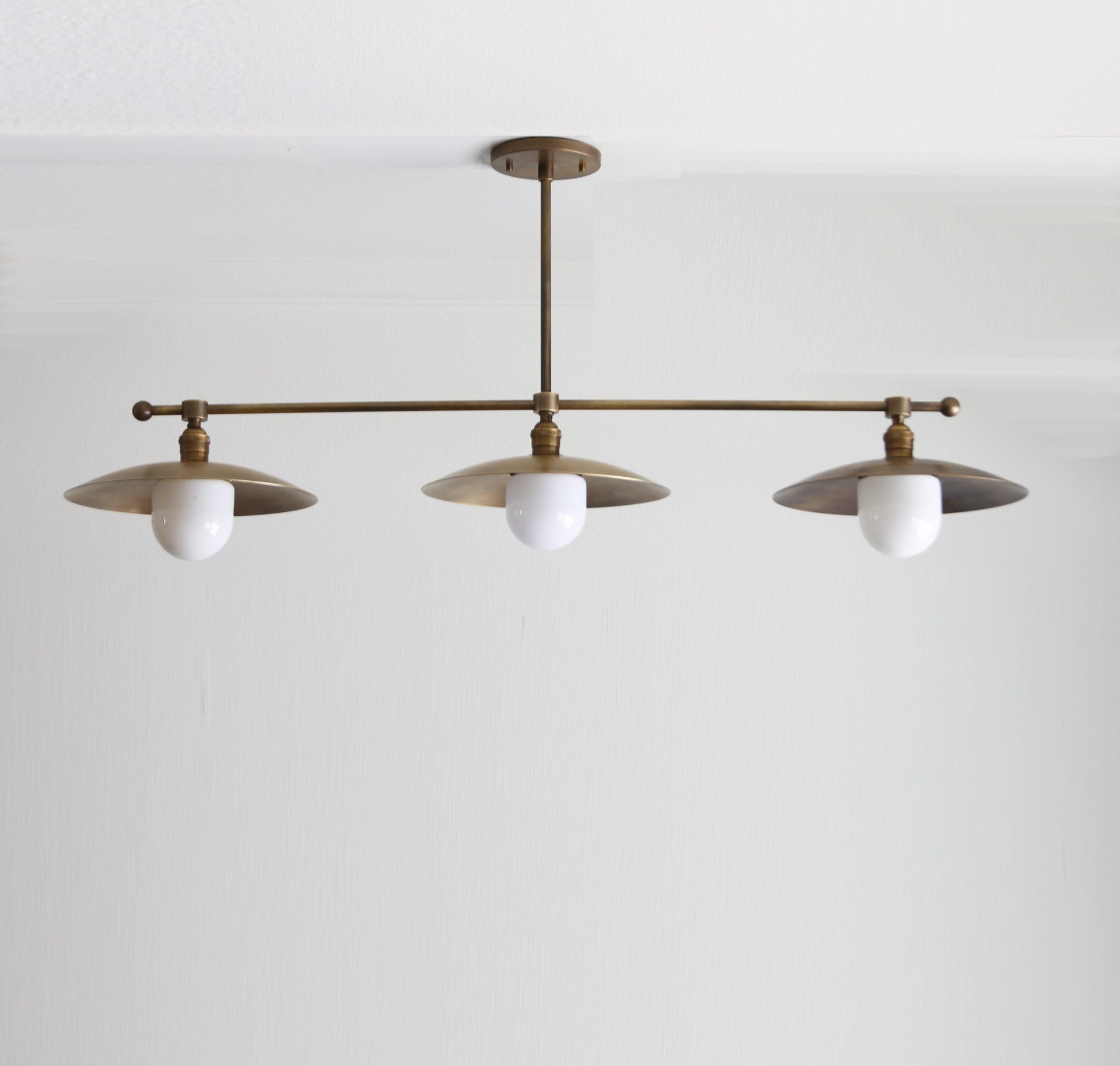 Chandelier, Brass Chandelier, Modern Brass Chandelier with 12" Shade, UL Listed No.0294